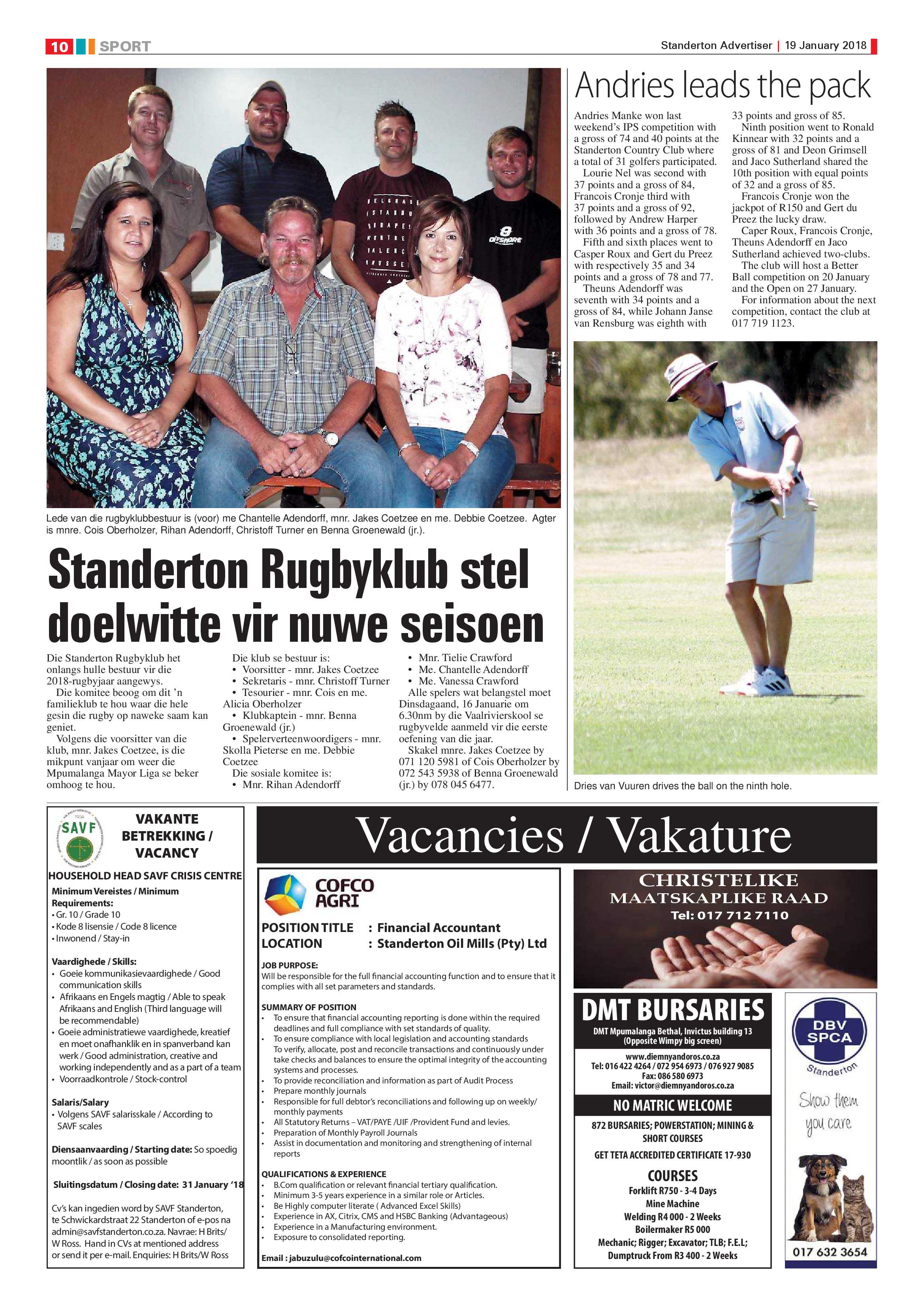 Standerton Advertiser 19 January 2018 page 10