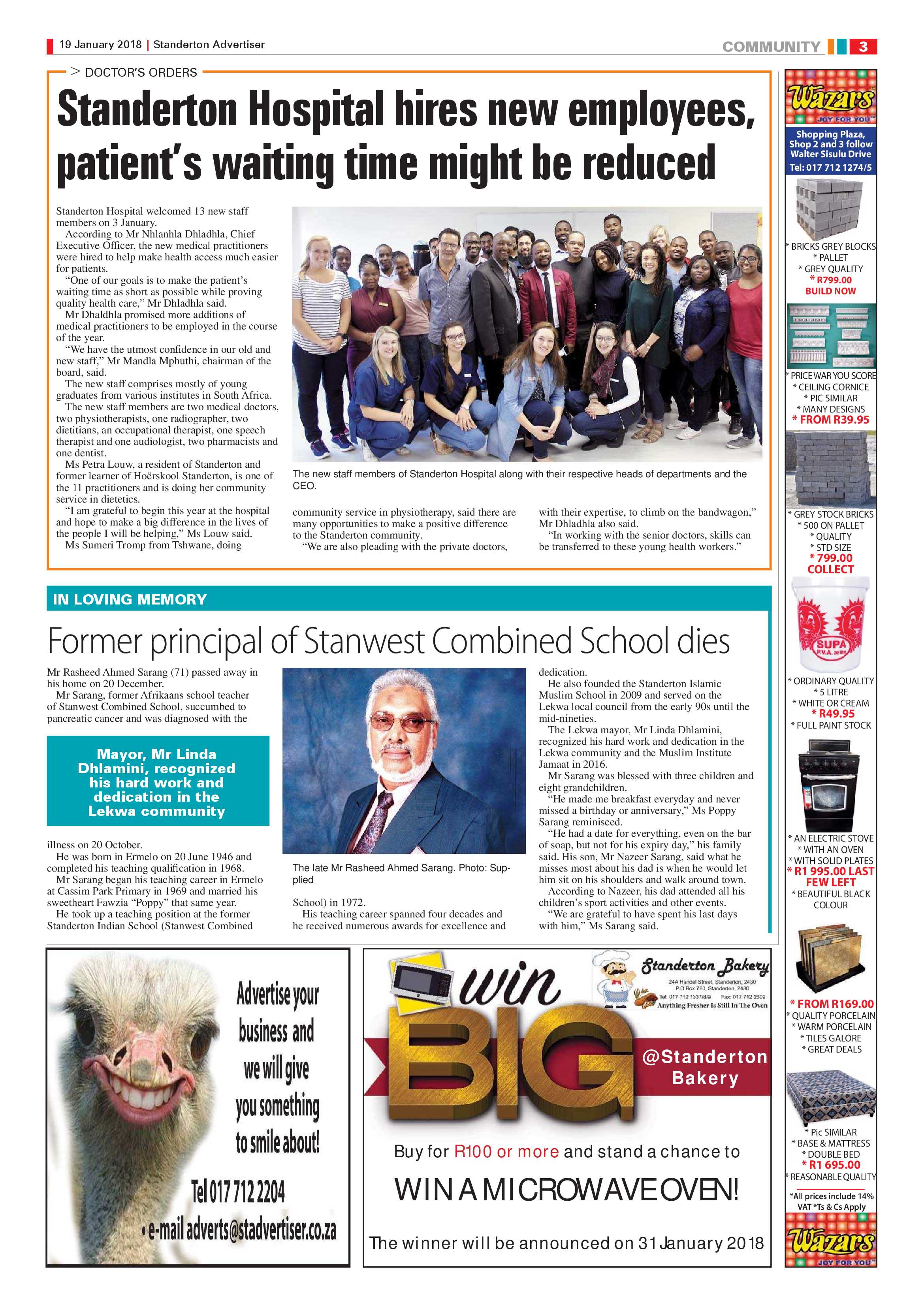 Standerton Advertiser 19 January 2018 page 3