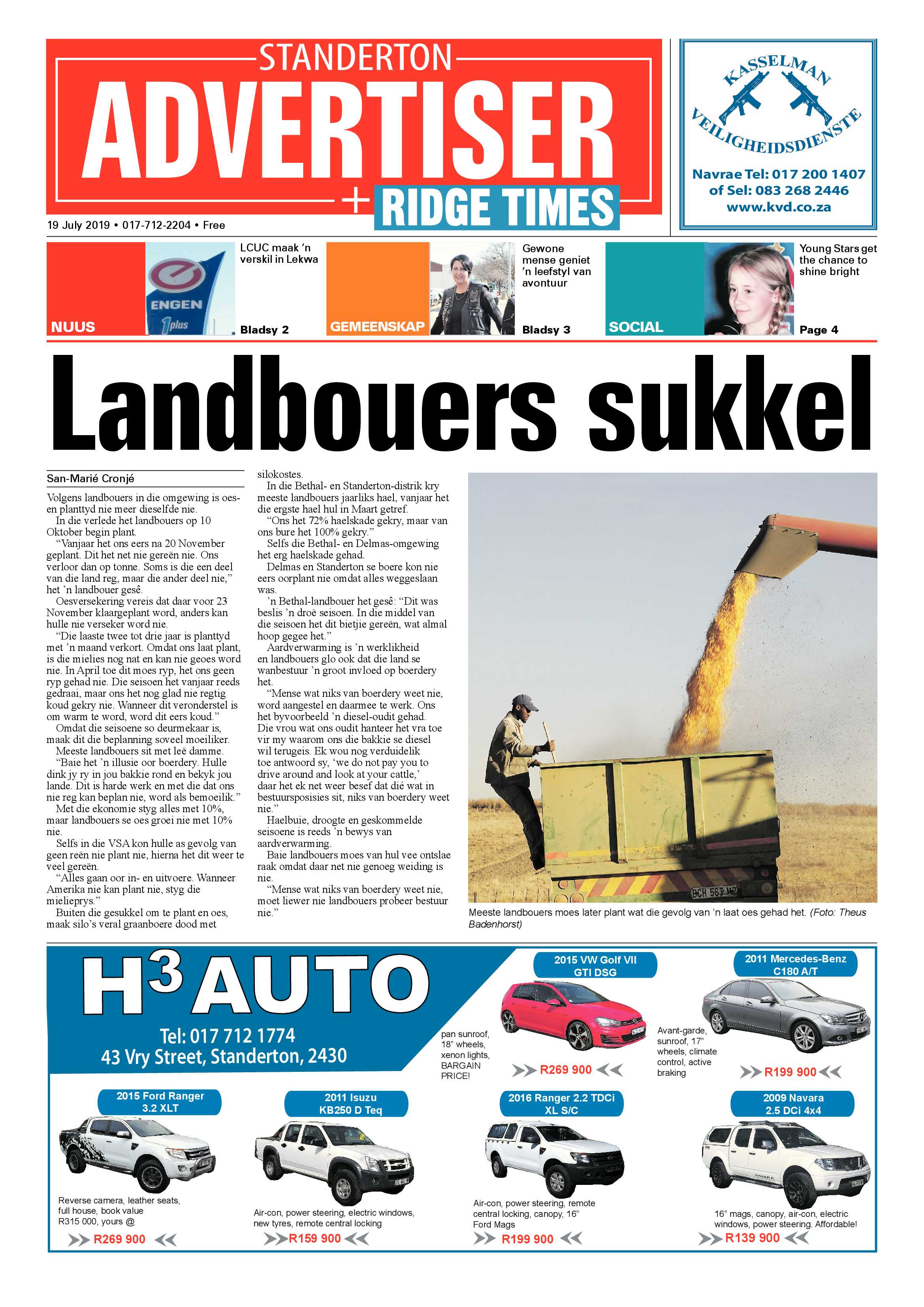 Standerton Advertiser 19 July 2019 page 1