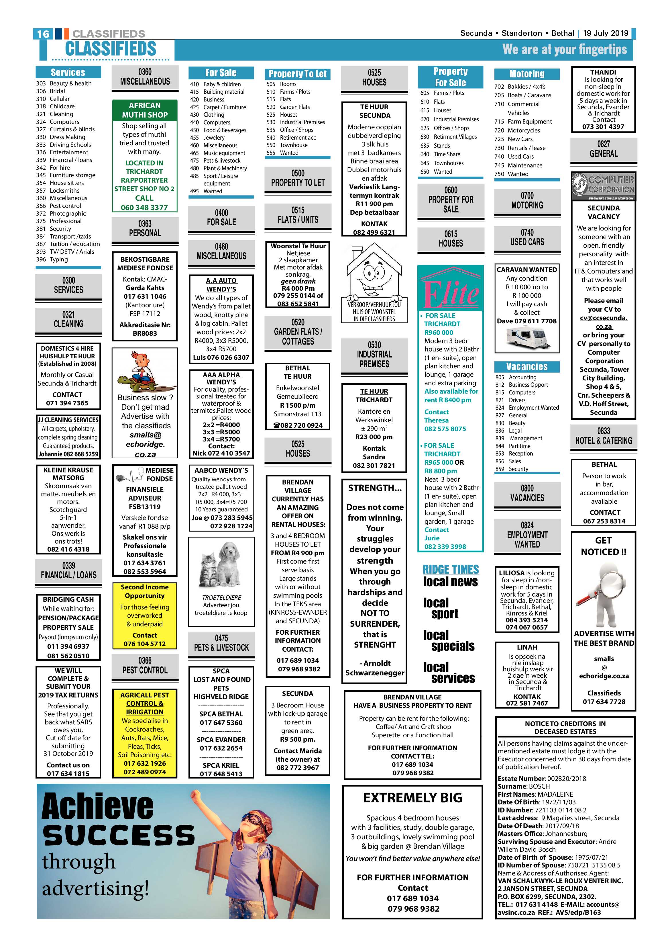 Standerton Advertiser 19 July 2019 page 22
