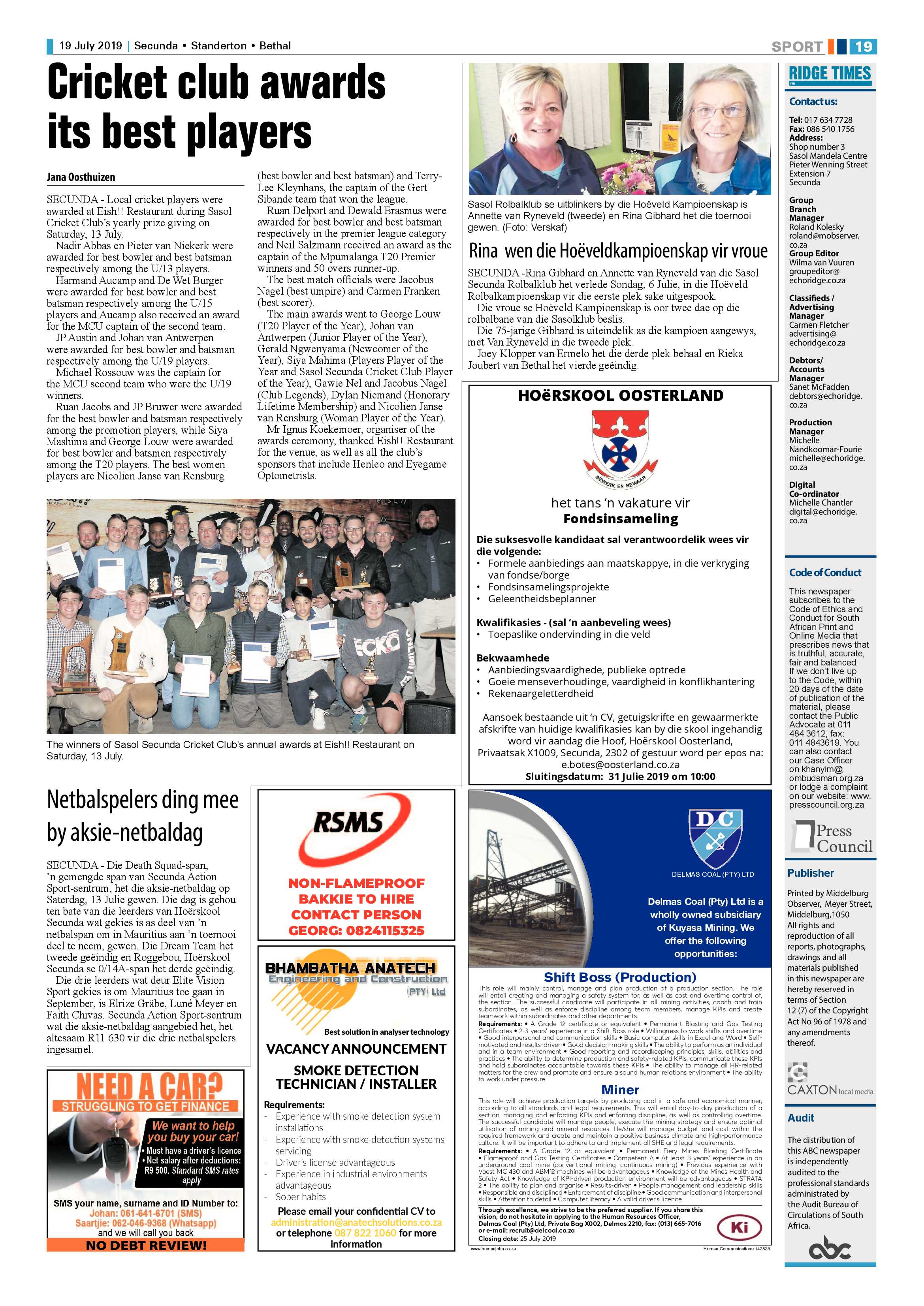 Standerton Advertiser 19 July 2019 page 25