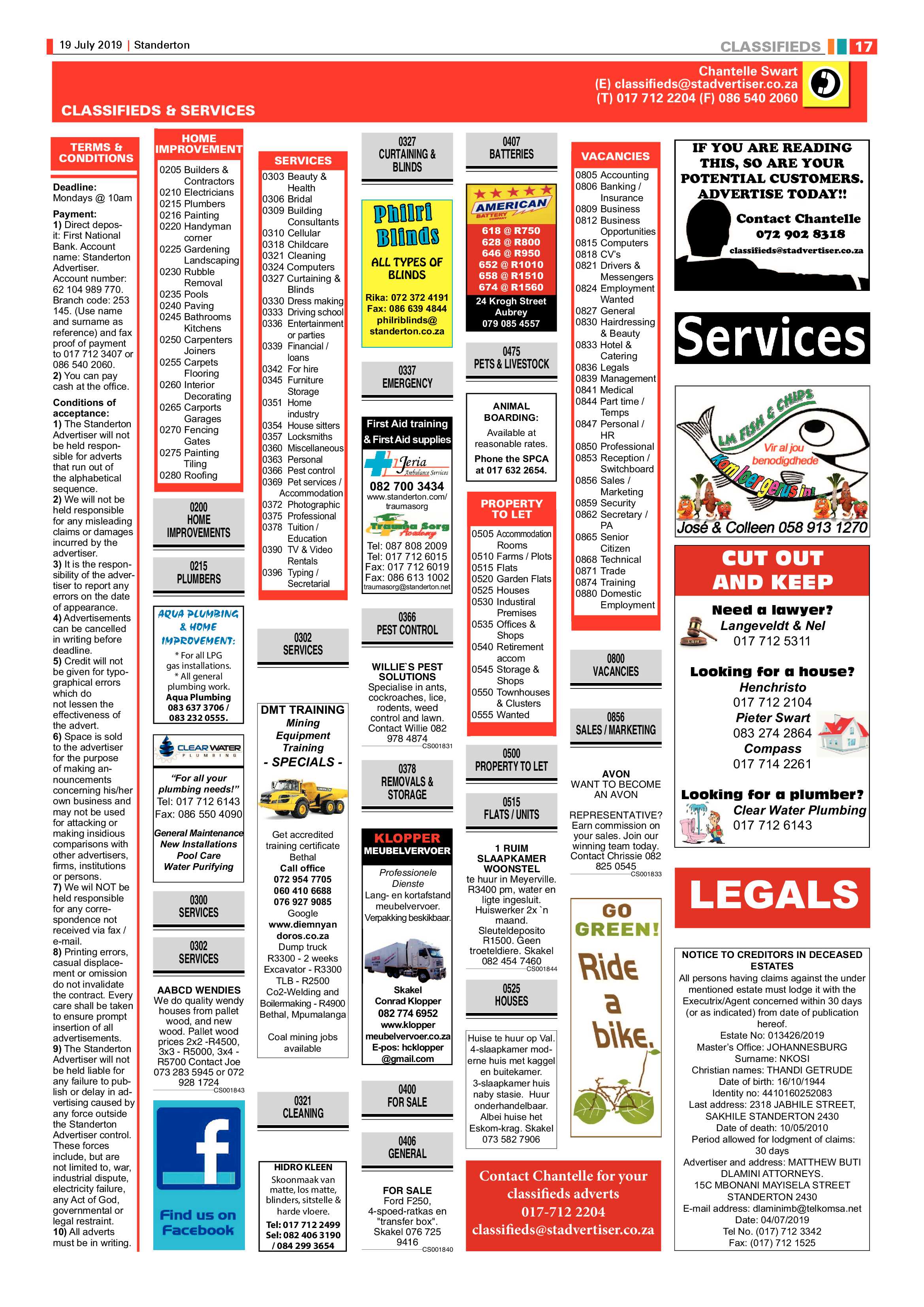 Standerton Advertiser 19 July 2019 page 29