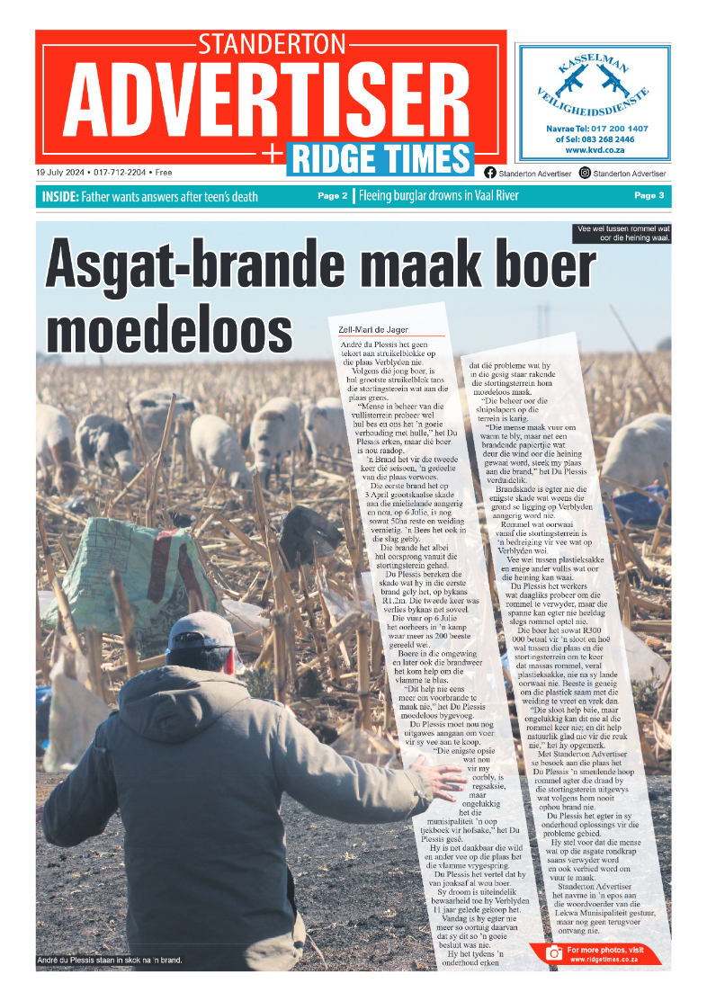 Standerton Advertiser 19 July 2024 page 1