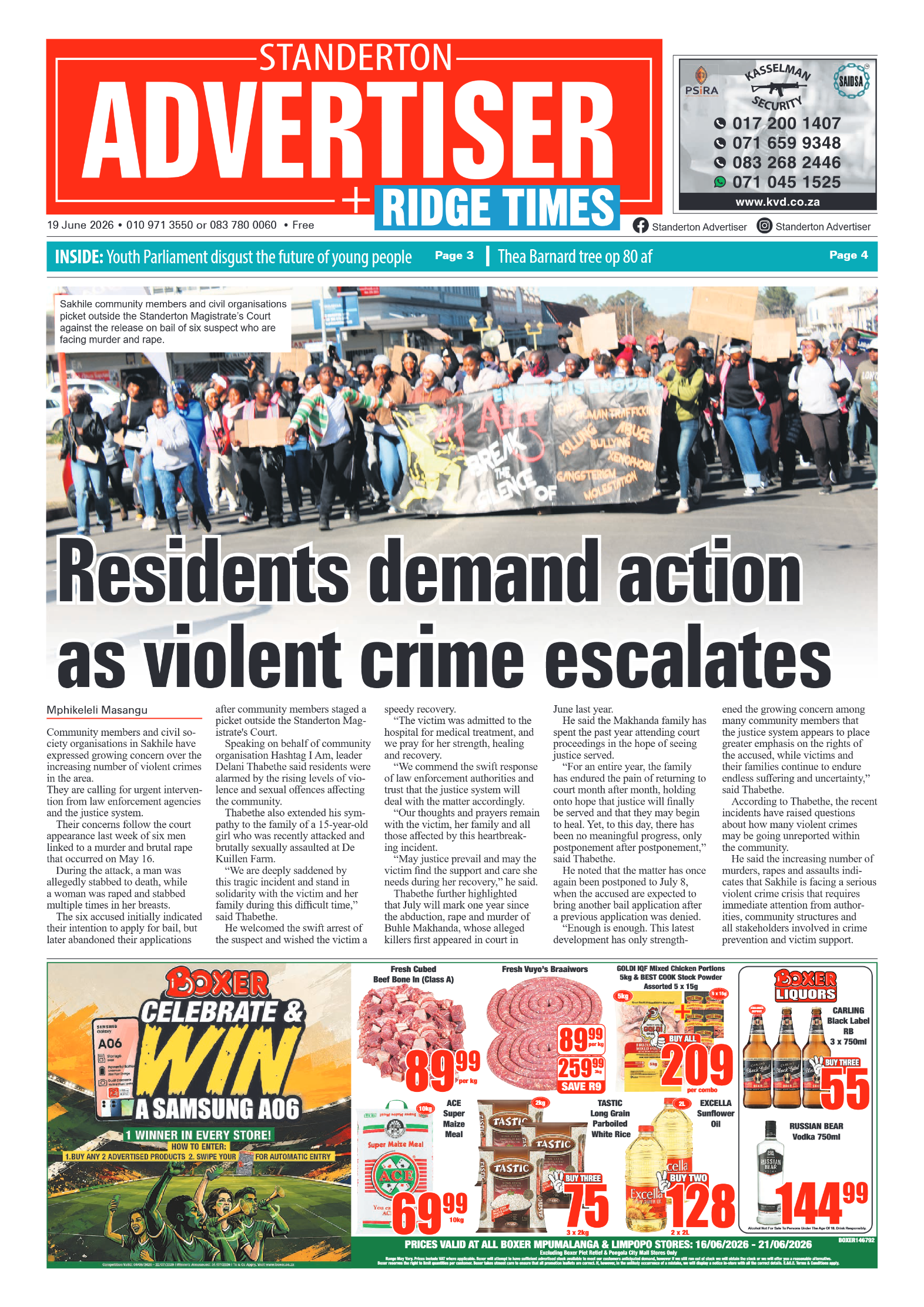 Standerton Advertiser 19 June 2026 page 1