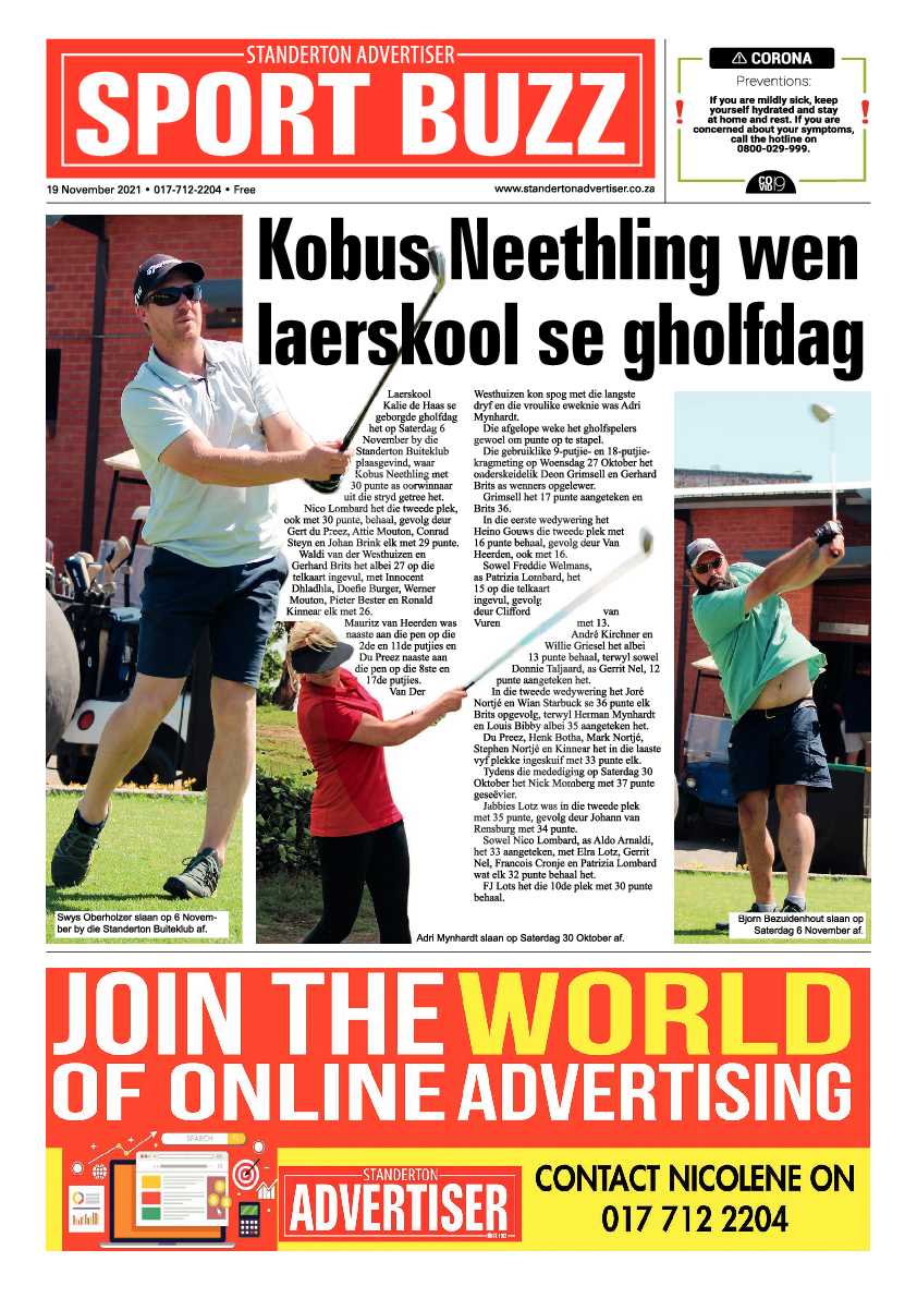 Standerton Advertiser 19 November 2021 page 12