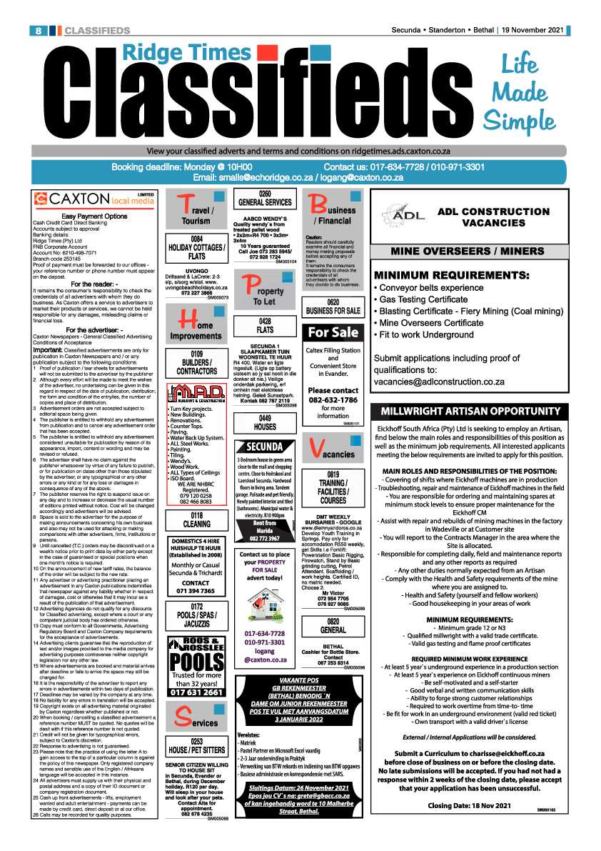 Standerton Advertiser 19 November 2021 page 8
