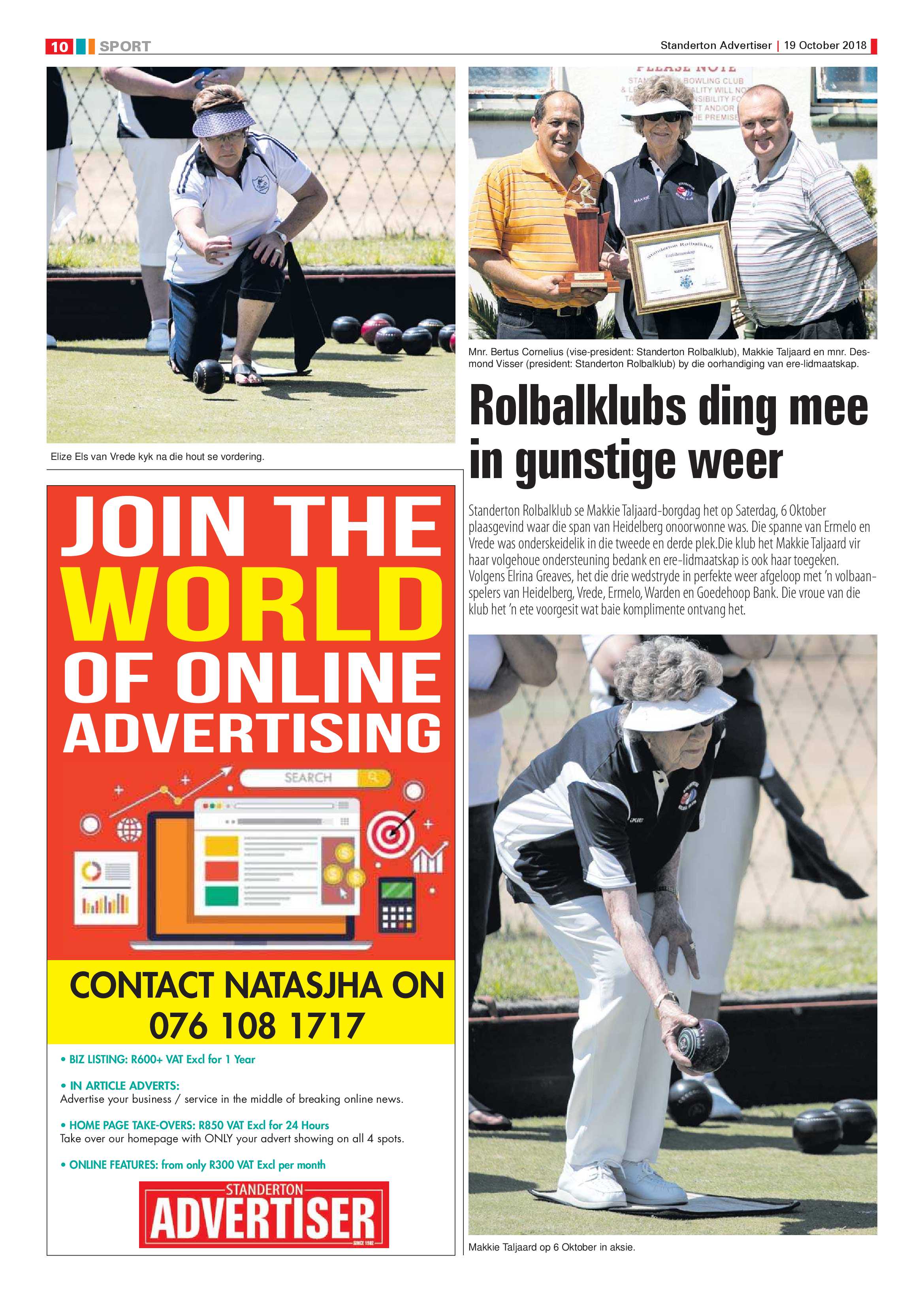 Standerton Advertiser 19 October 2018 page 10