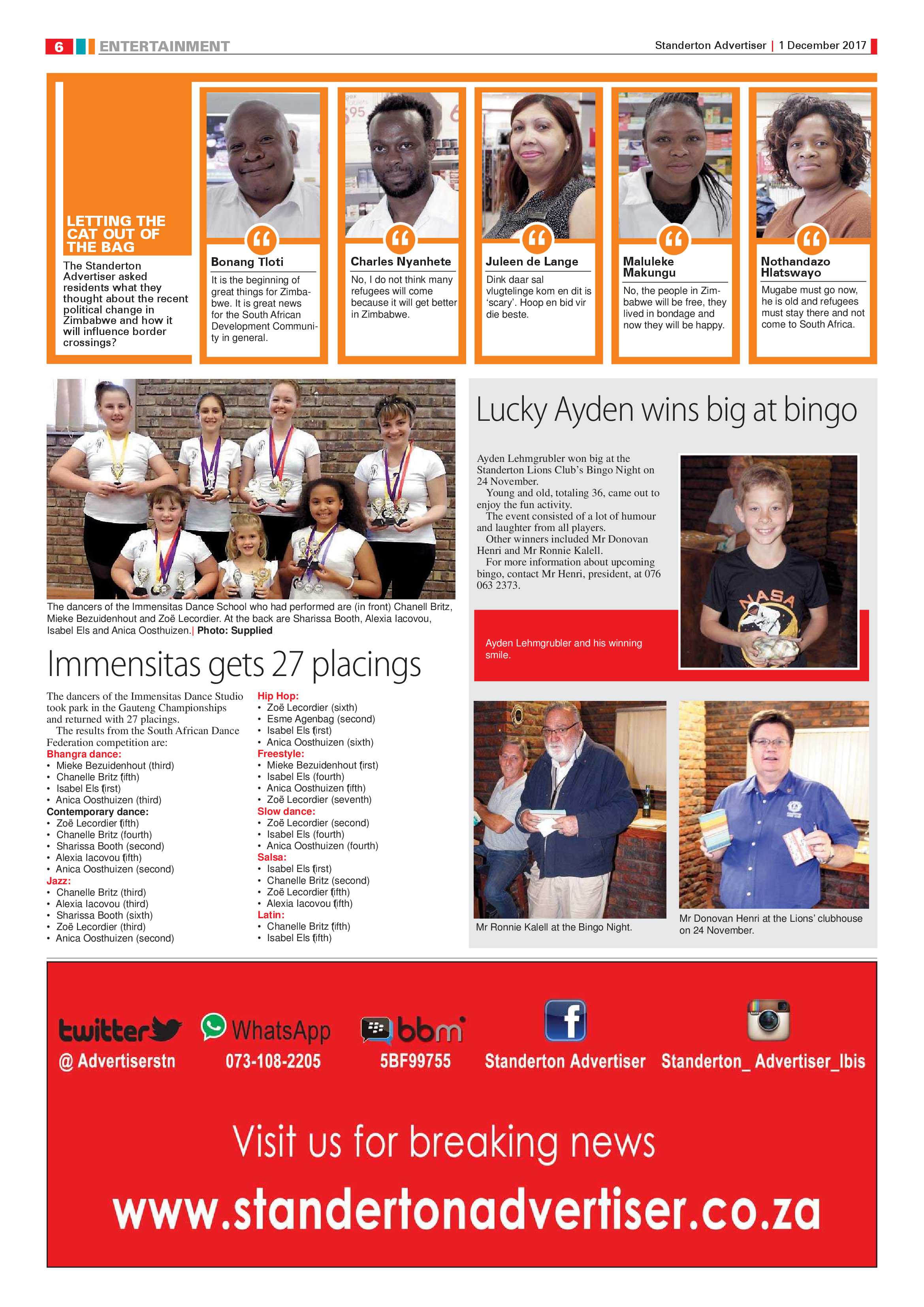 Standerton Advertiser 1 December 2017 page 6