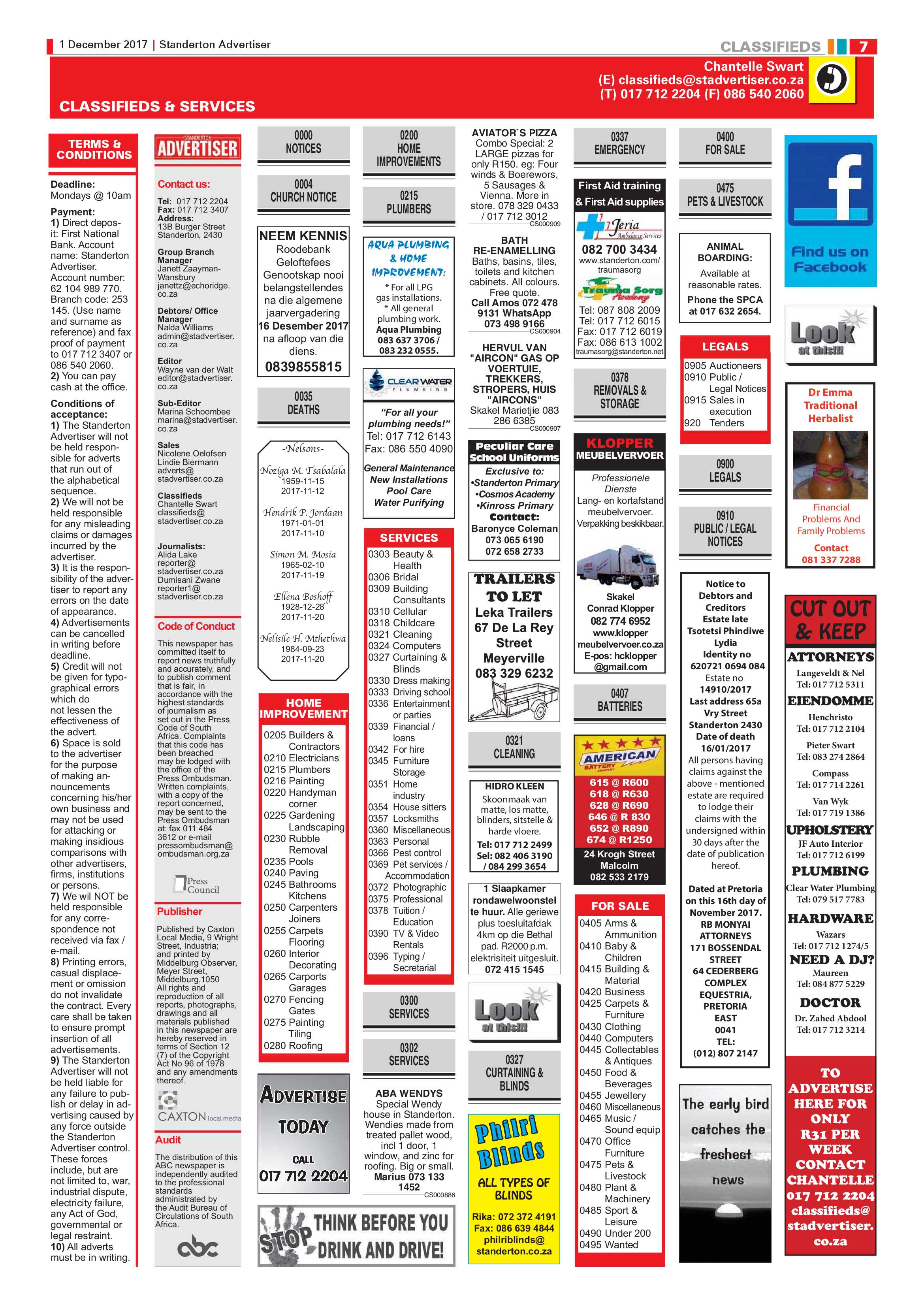 Standerton Advertiser 1 December 2017 page 7