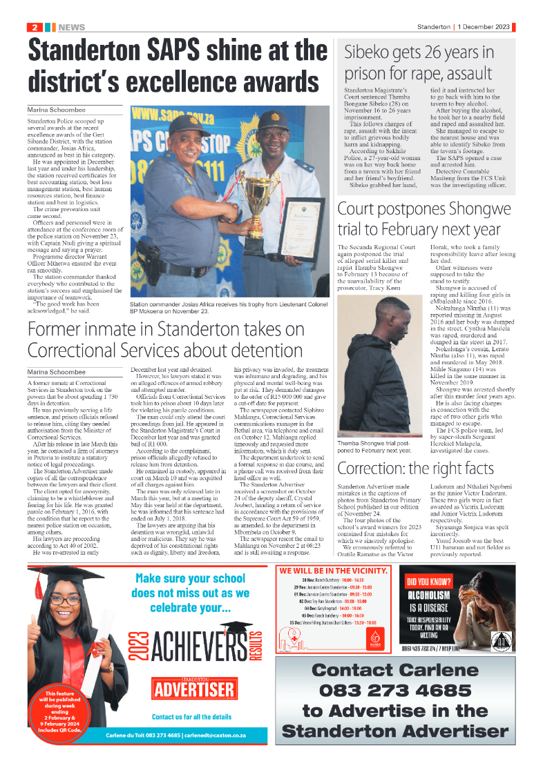 Standerton Advertiser 1 December 2023 page 2