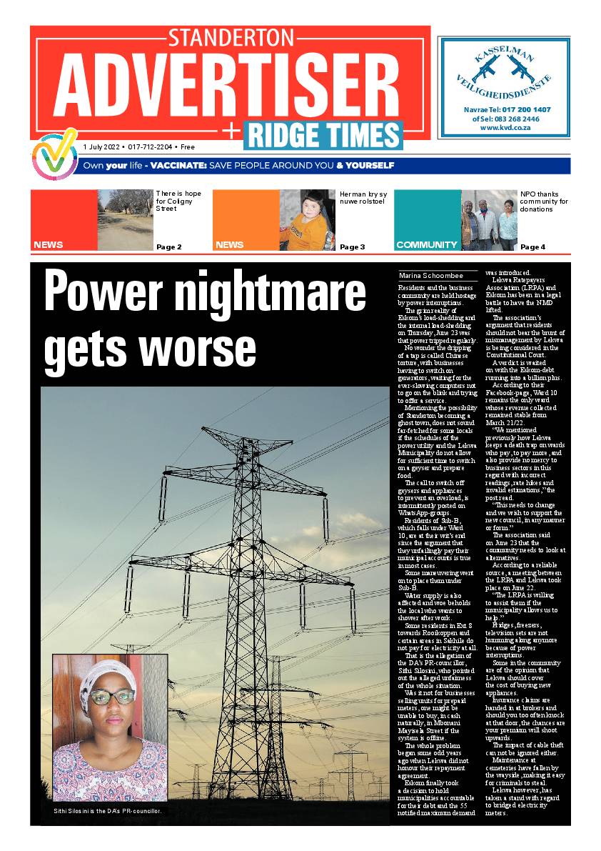 Standerton Advertiser 1 July 2022 page 1
