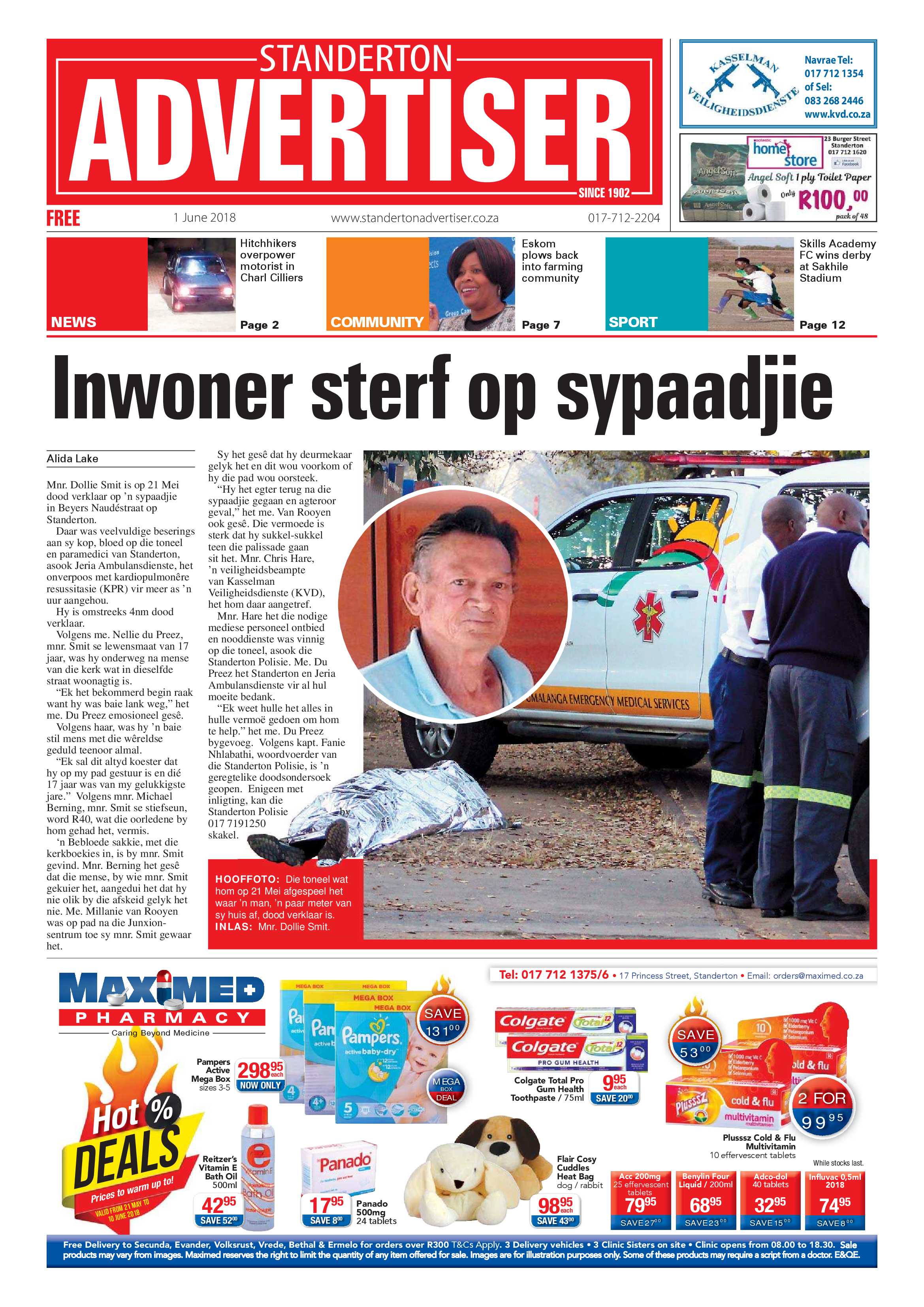 Standerton Advertiser 1 June 2018 page 1