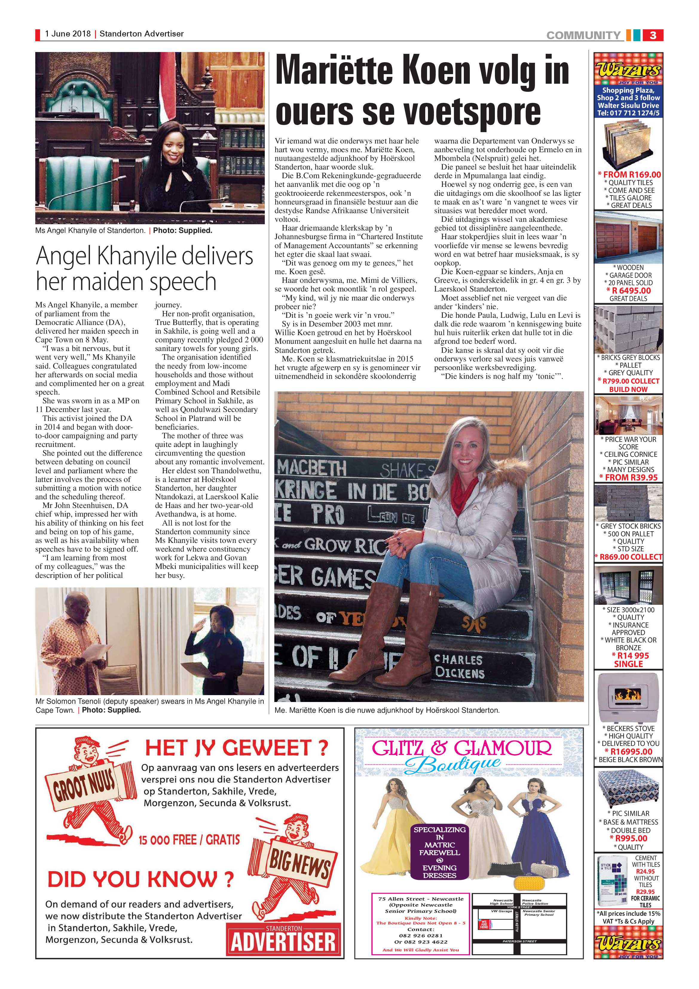 Standerton Advertiser 1 June 2018 page 3