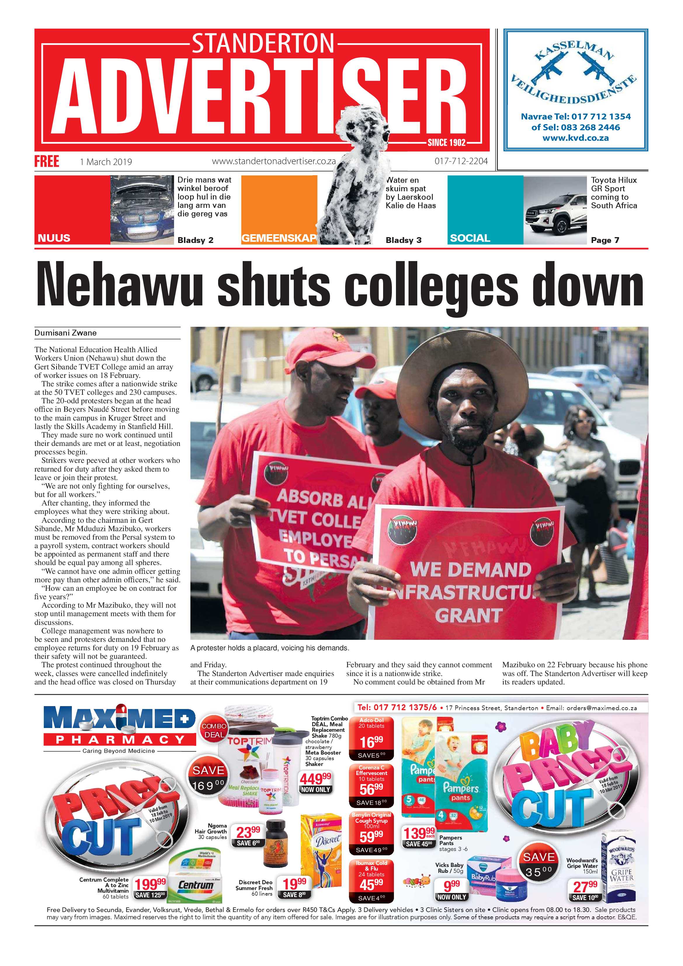 Standerton Advertiser 1 March 2019 page 1