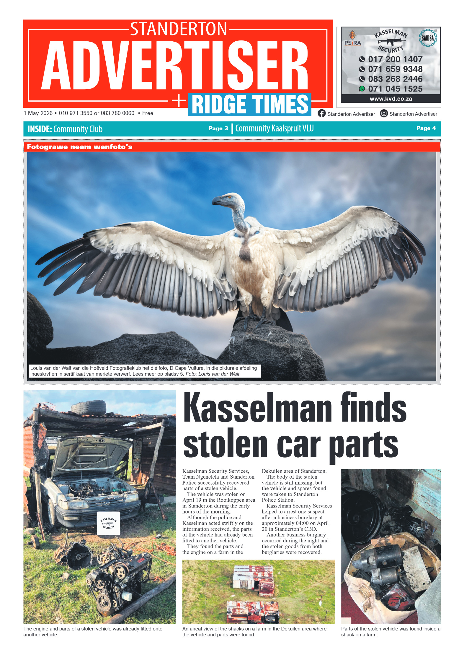 Standerton Advertiser 1 May 2026 page 1