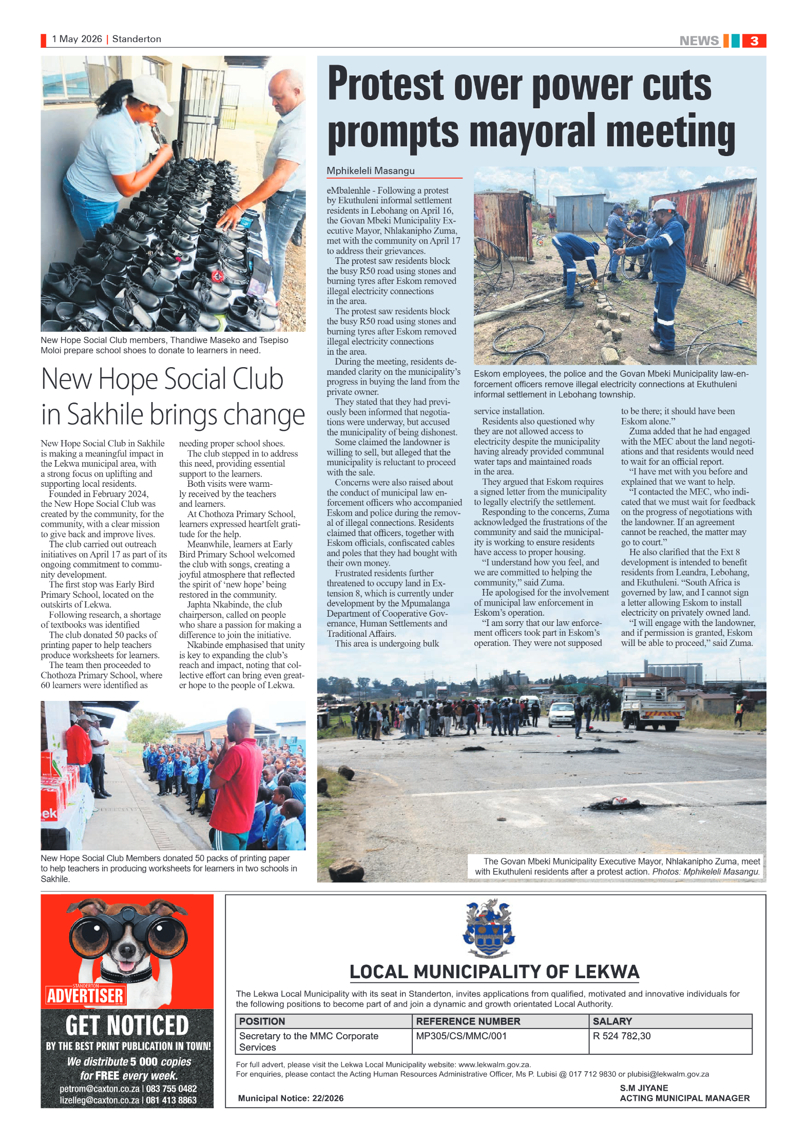 Standerton Advertiser 1 May 2026 page 3