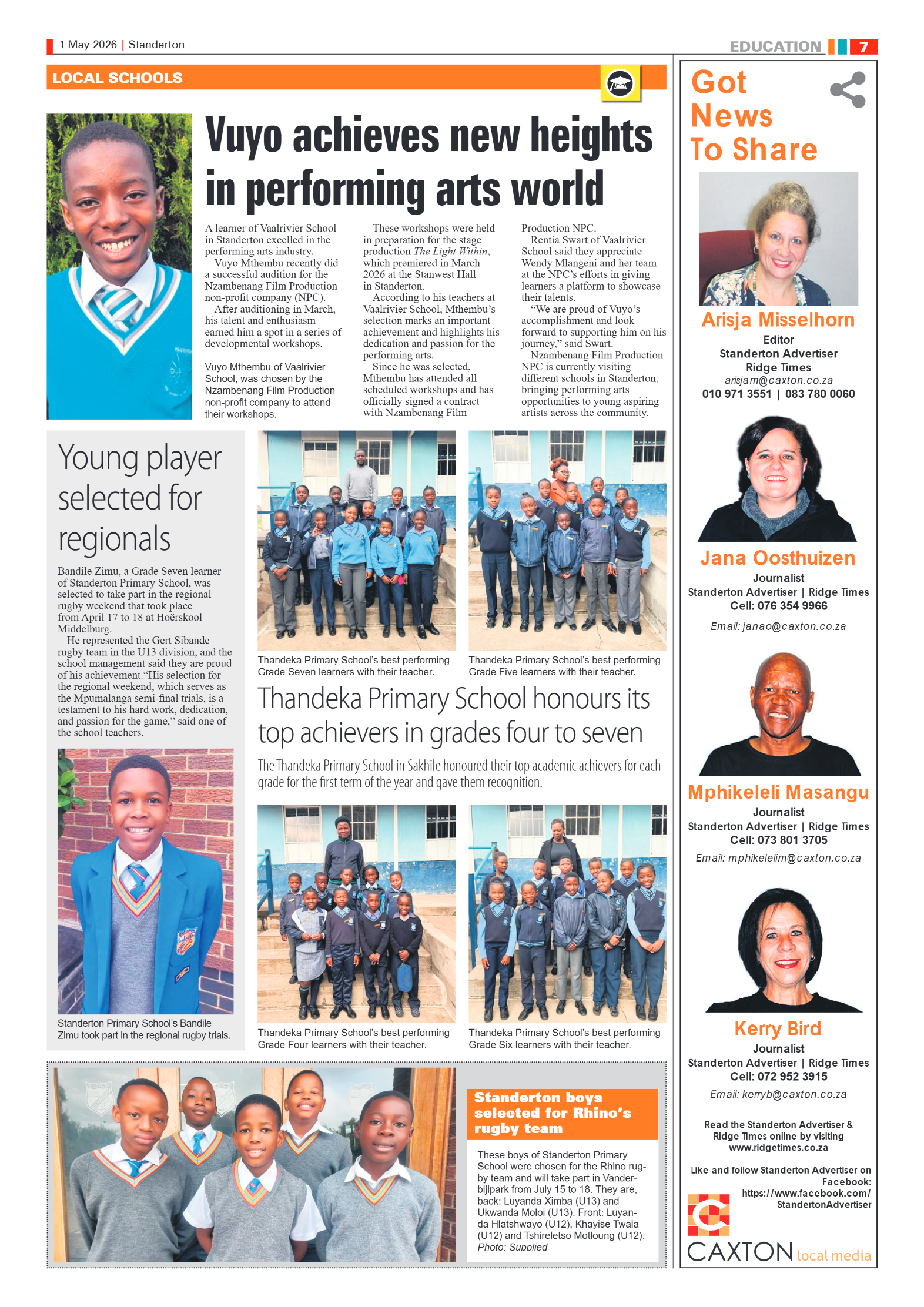 Standerton Advertiser 1 May 2026 page 7