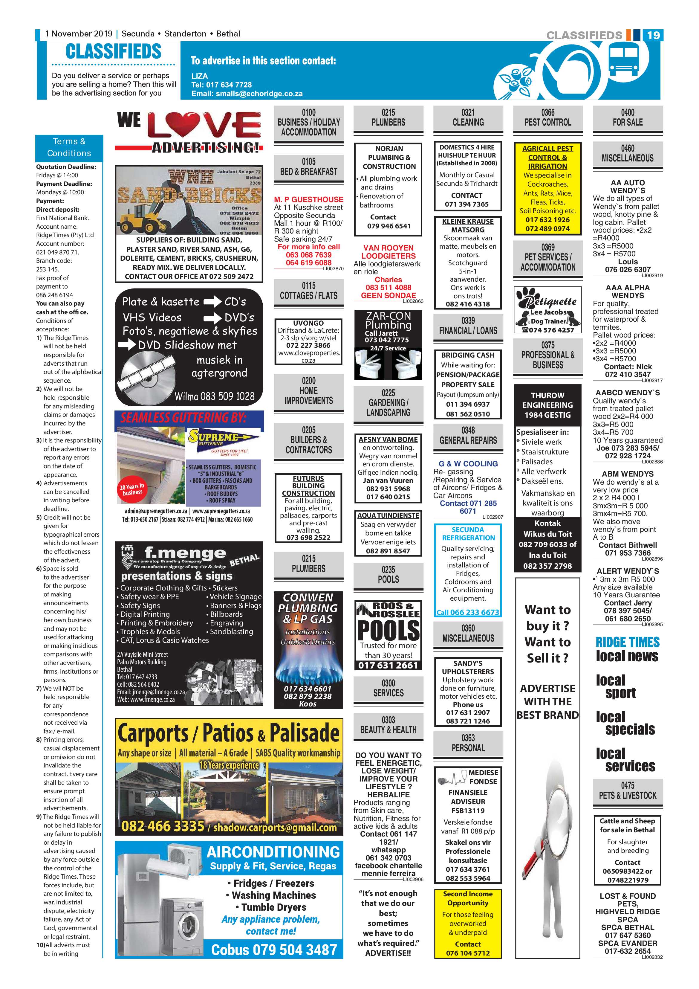 Standerton Advertiser 1 November 2019 page 19