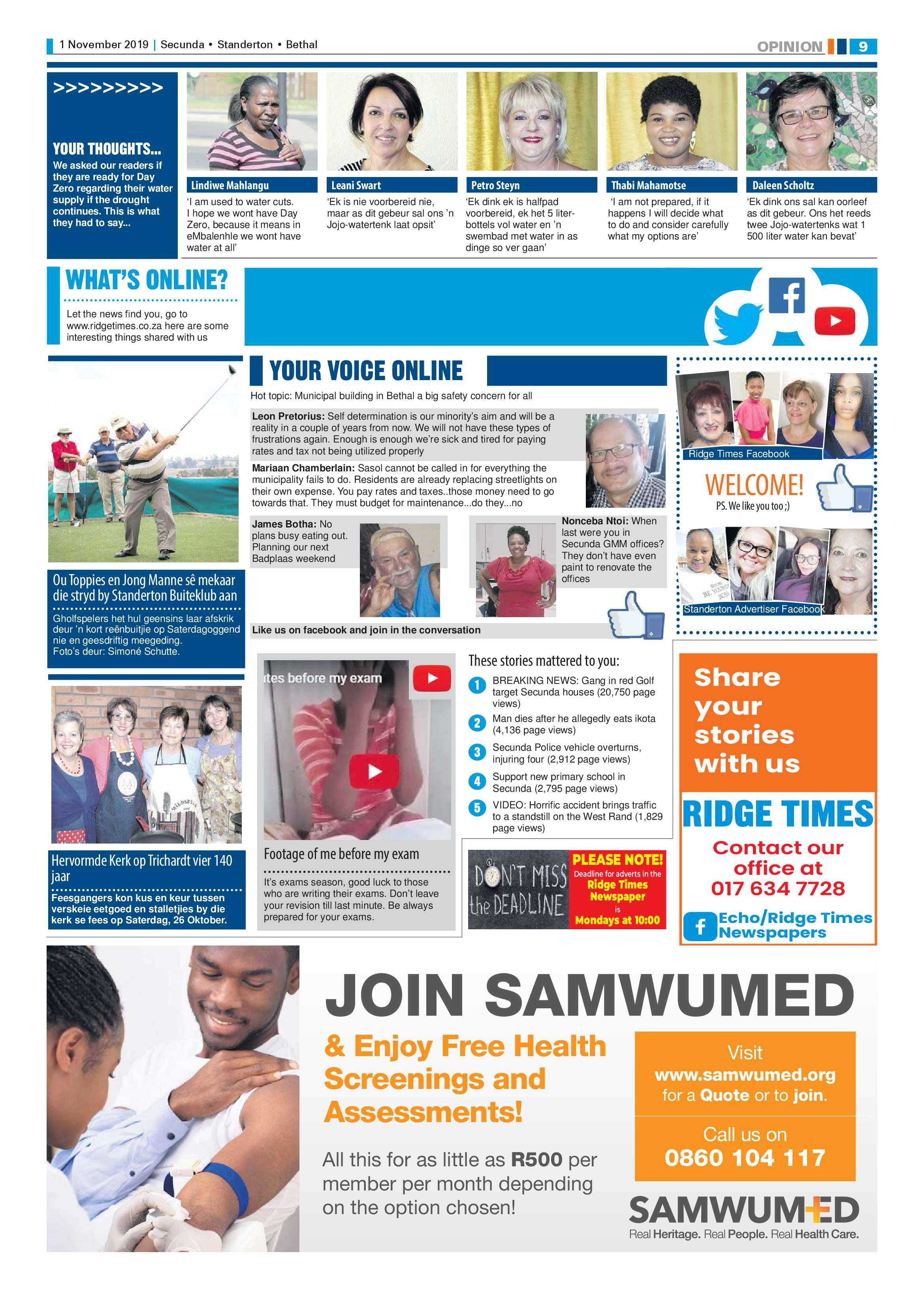 Standerton Advertiser 1 November 2019 page 9