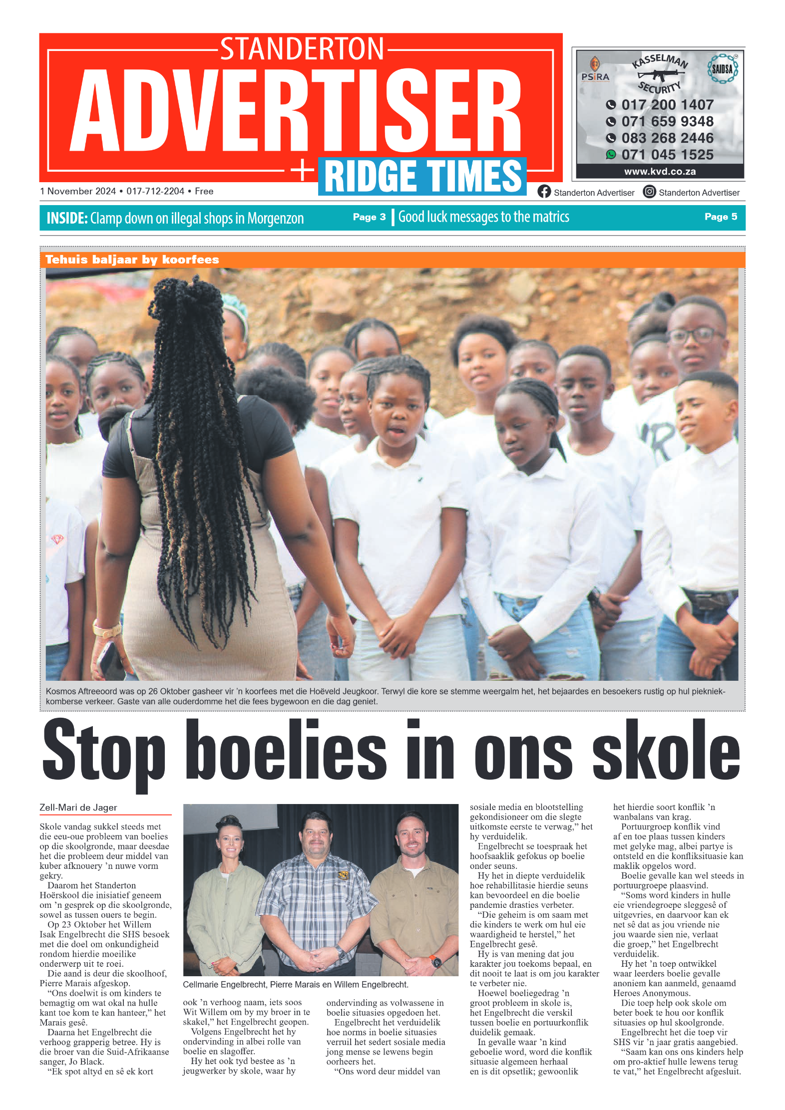 Standerton Advertiser 1 November 2024 page 1