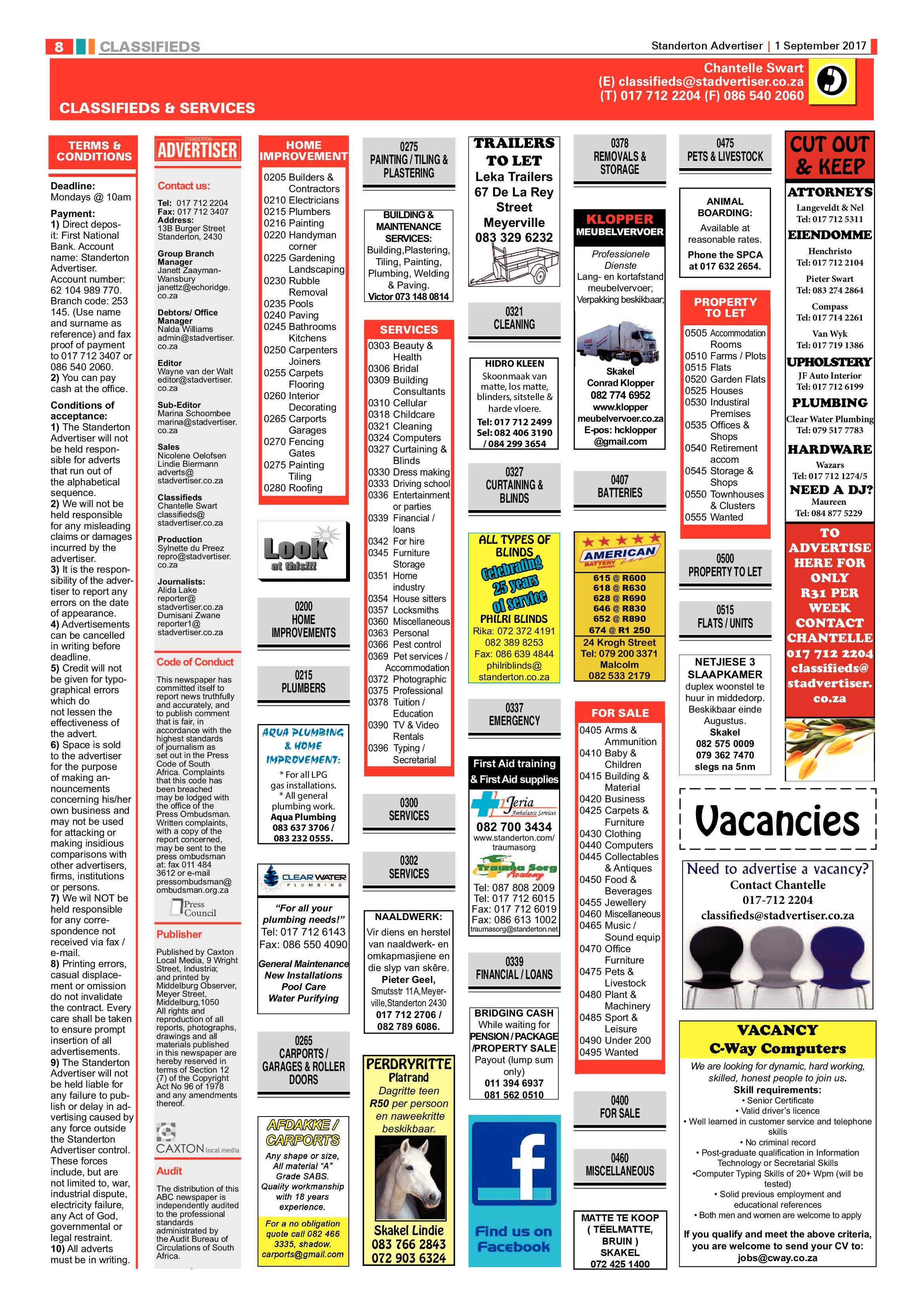 Standerton Advertiser 1 September 2017 page 8