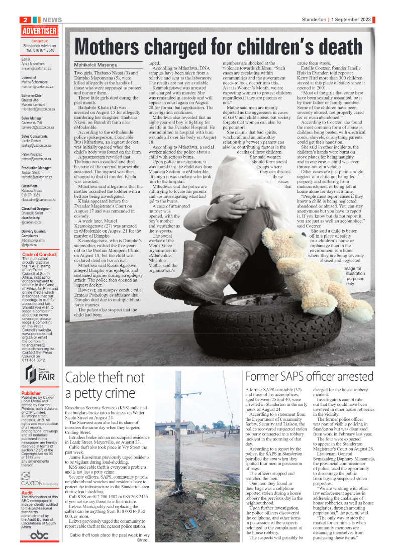 Standerton Advertiser 1 September 2023 page 2