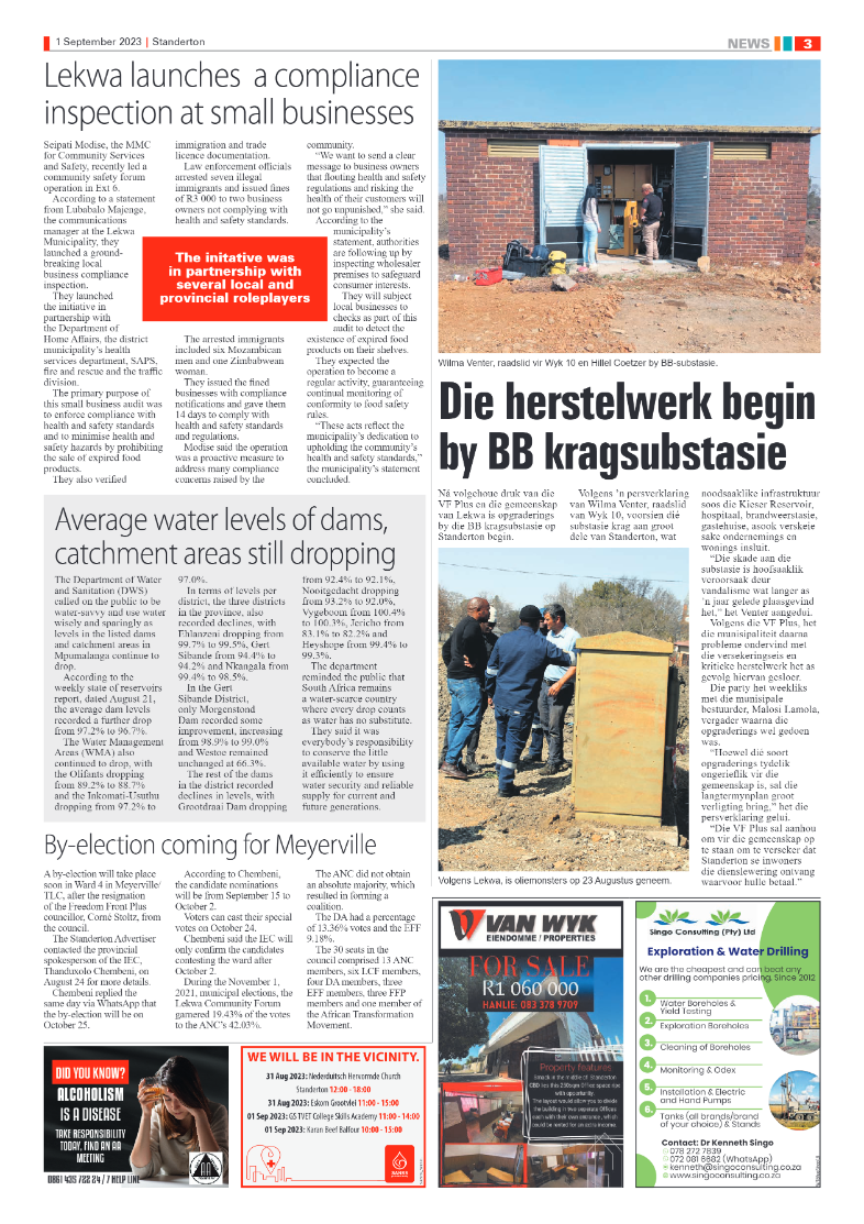 Standerton Advertiser 1 September 2023 page 3
