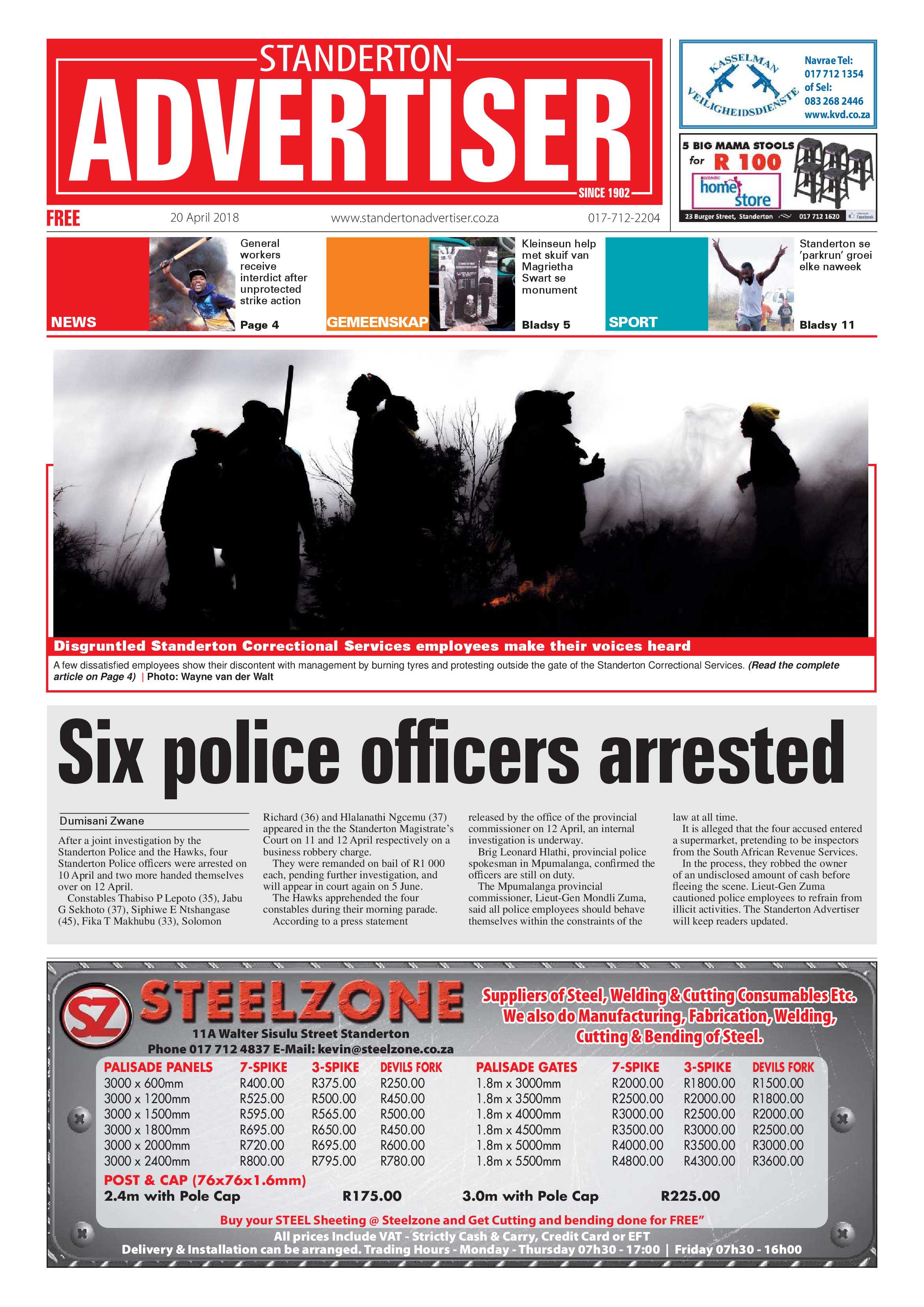 Standerton Advertiser 20 April 2018 page 1