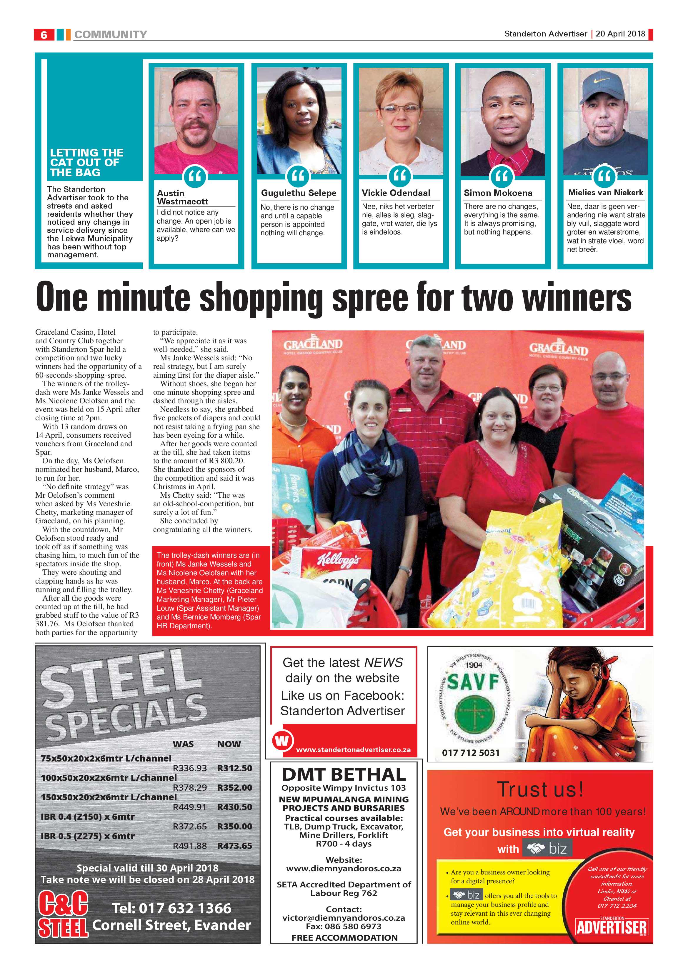 Standerton Advertiser 20 April 2018 page 6