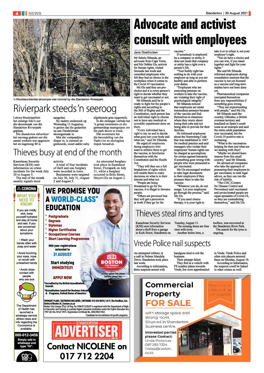 Standerton Advertiser 20 August 2021 page 4