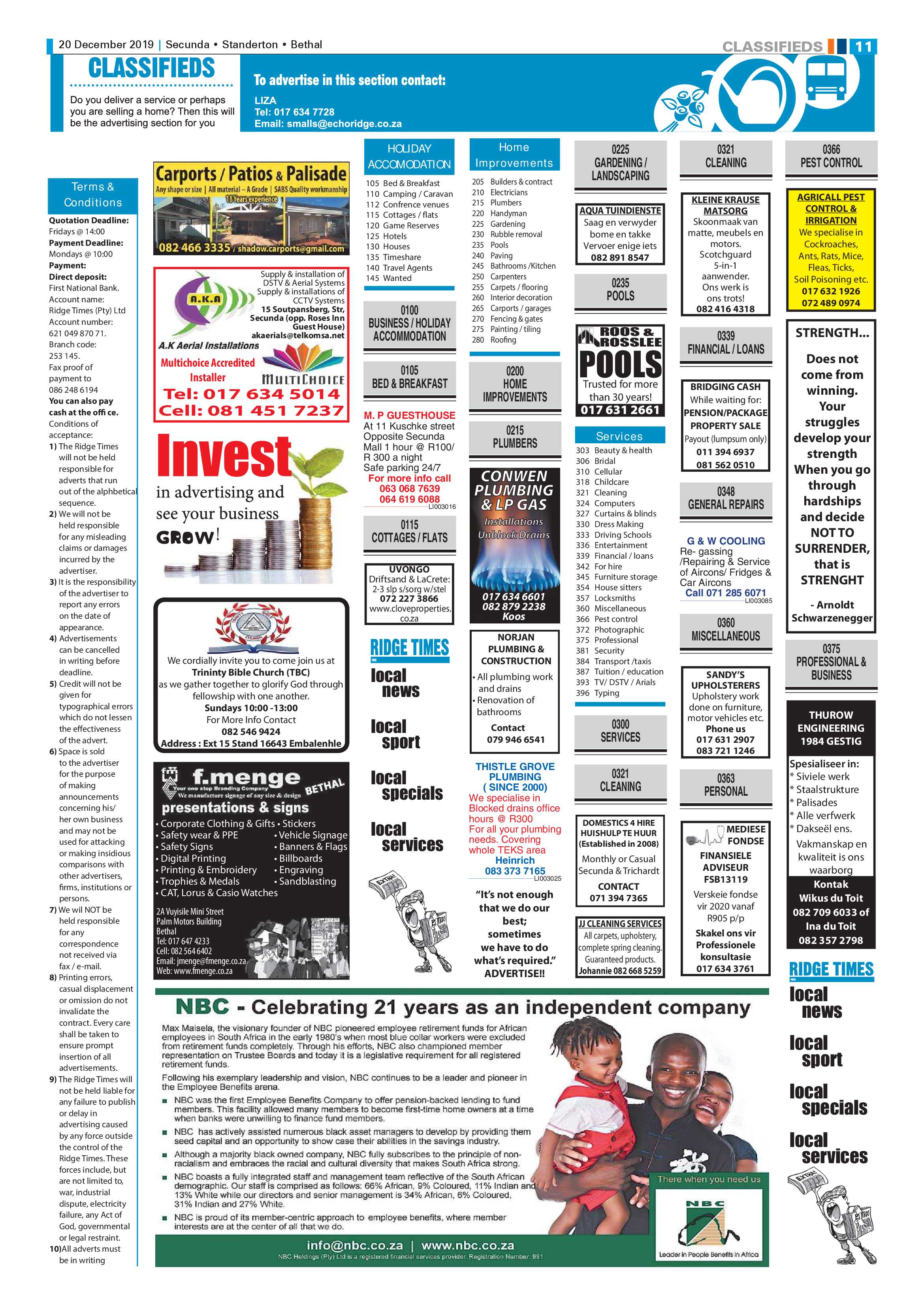 Standerton Advertiser 20 December 2019 page 11