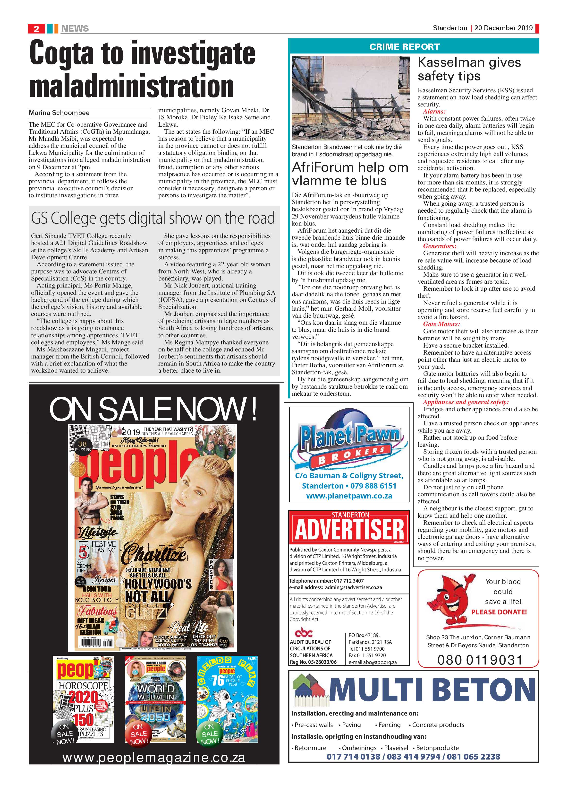 Standerton Advertiser 20 December 2019 page 2