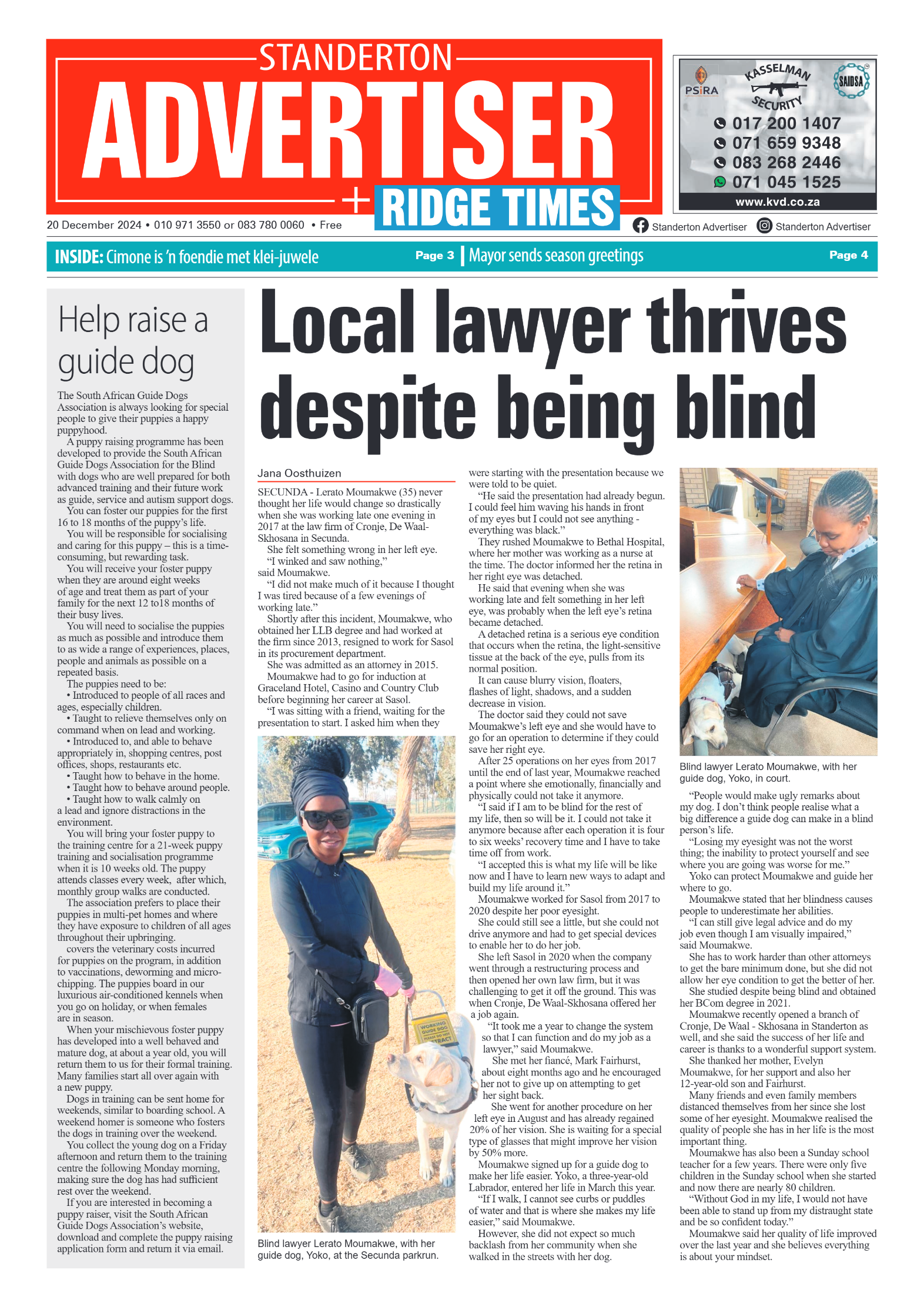 Standerton Advertiser 20 December 2024 page 1