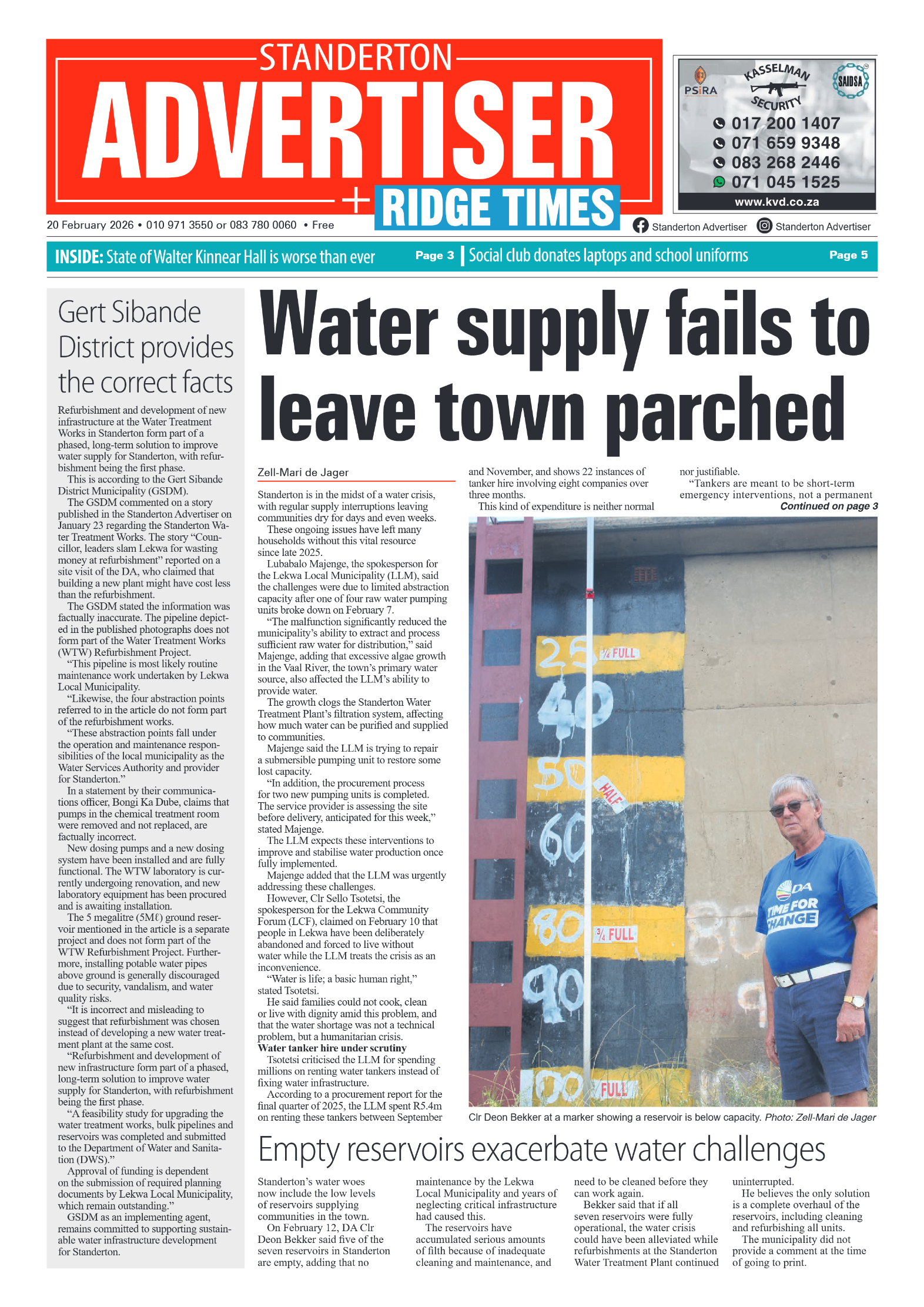 Standerton Advertiser 20 February 2026 page 1