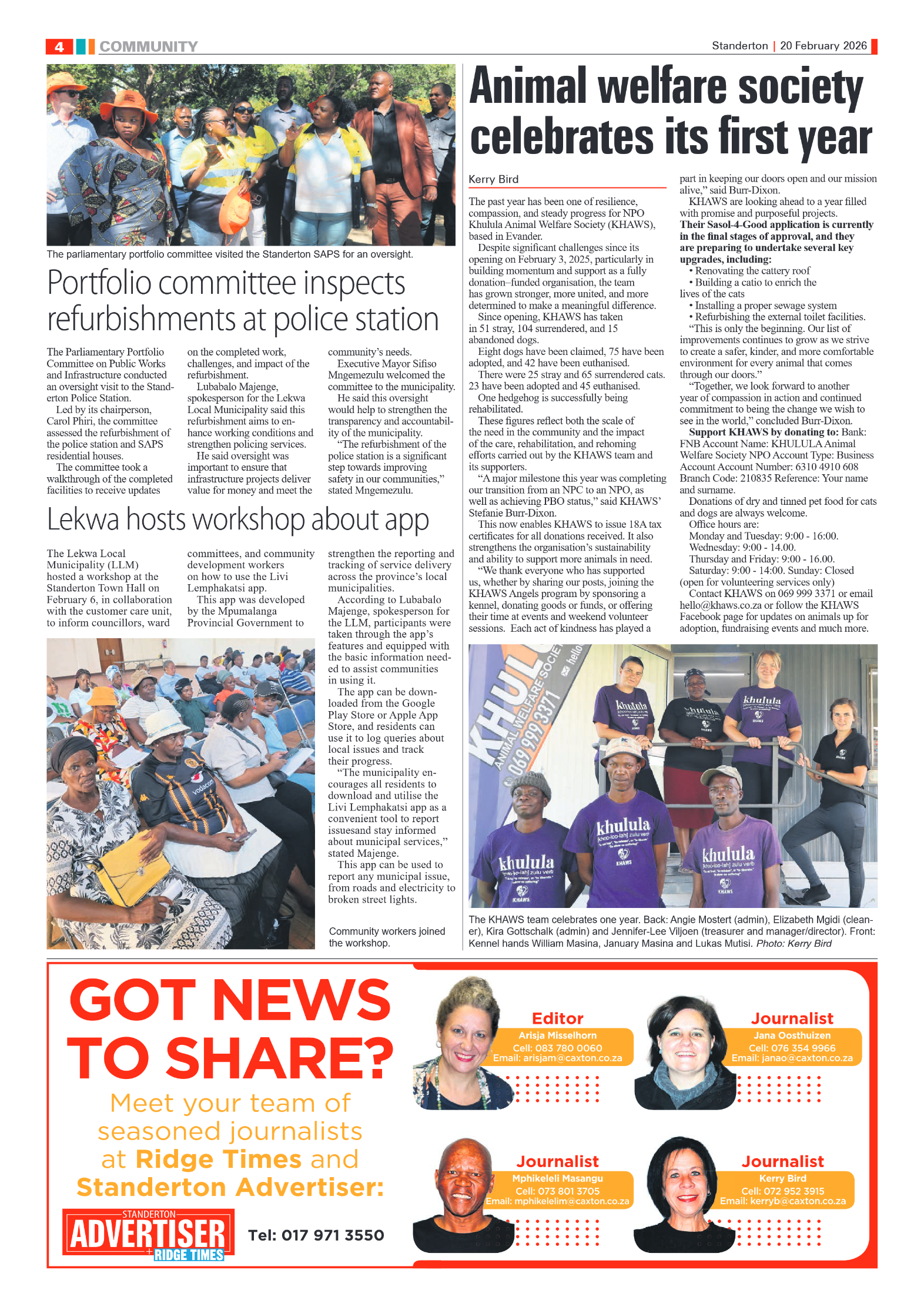 Standerton Advertiser 20 February 2026 page 4