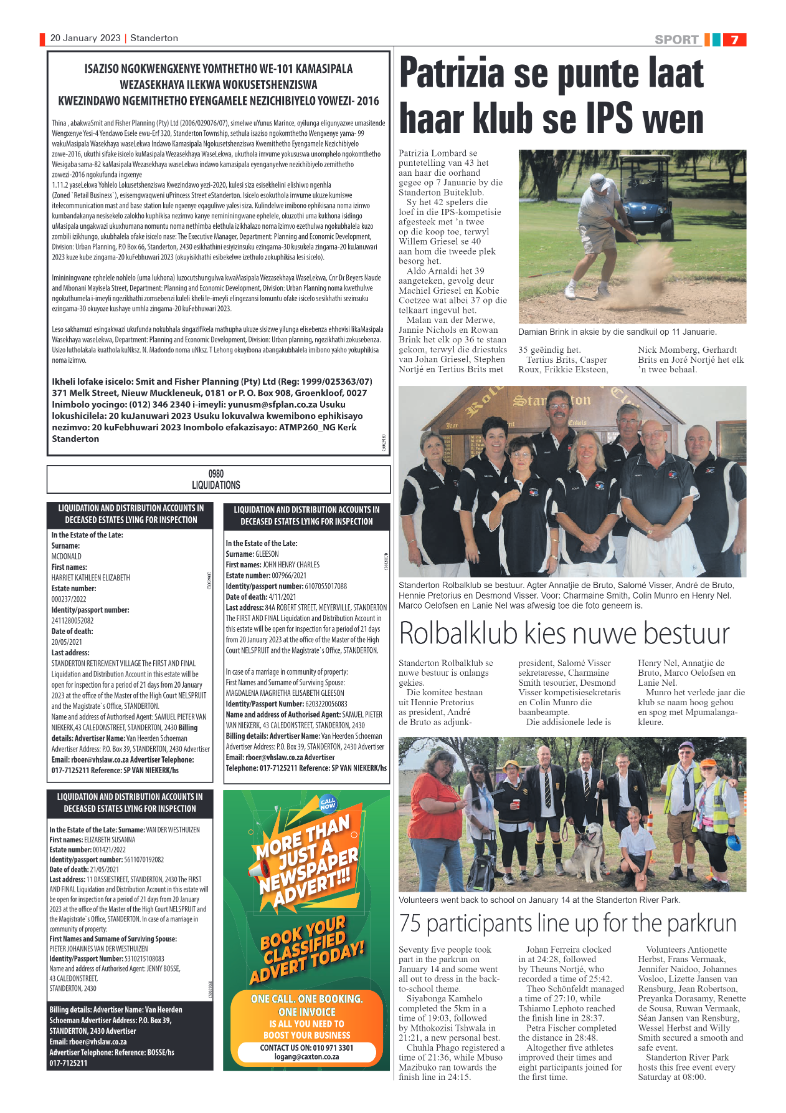 Standerton Advertiser 20 January 2023 page 7
