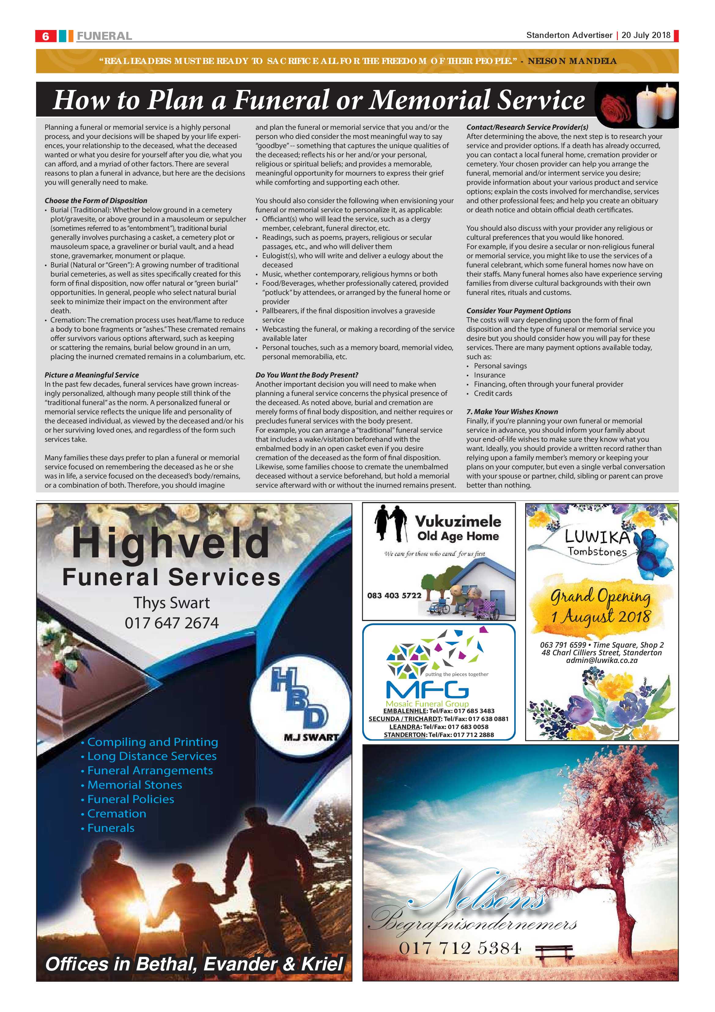 Standerton Advertiser 20 July 2018 page 6