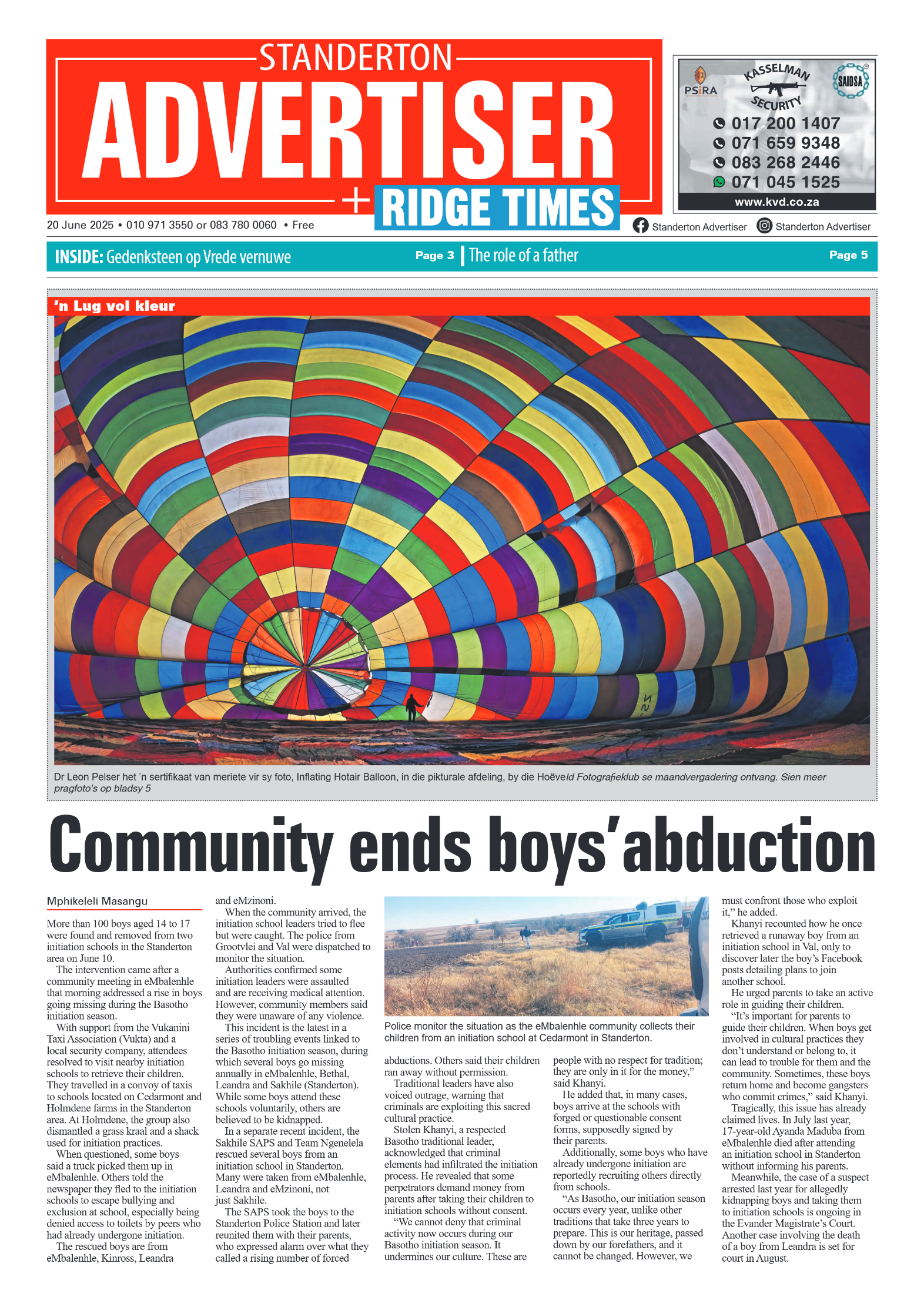 Standerton Advertiser 20 June 2025 page 1