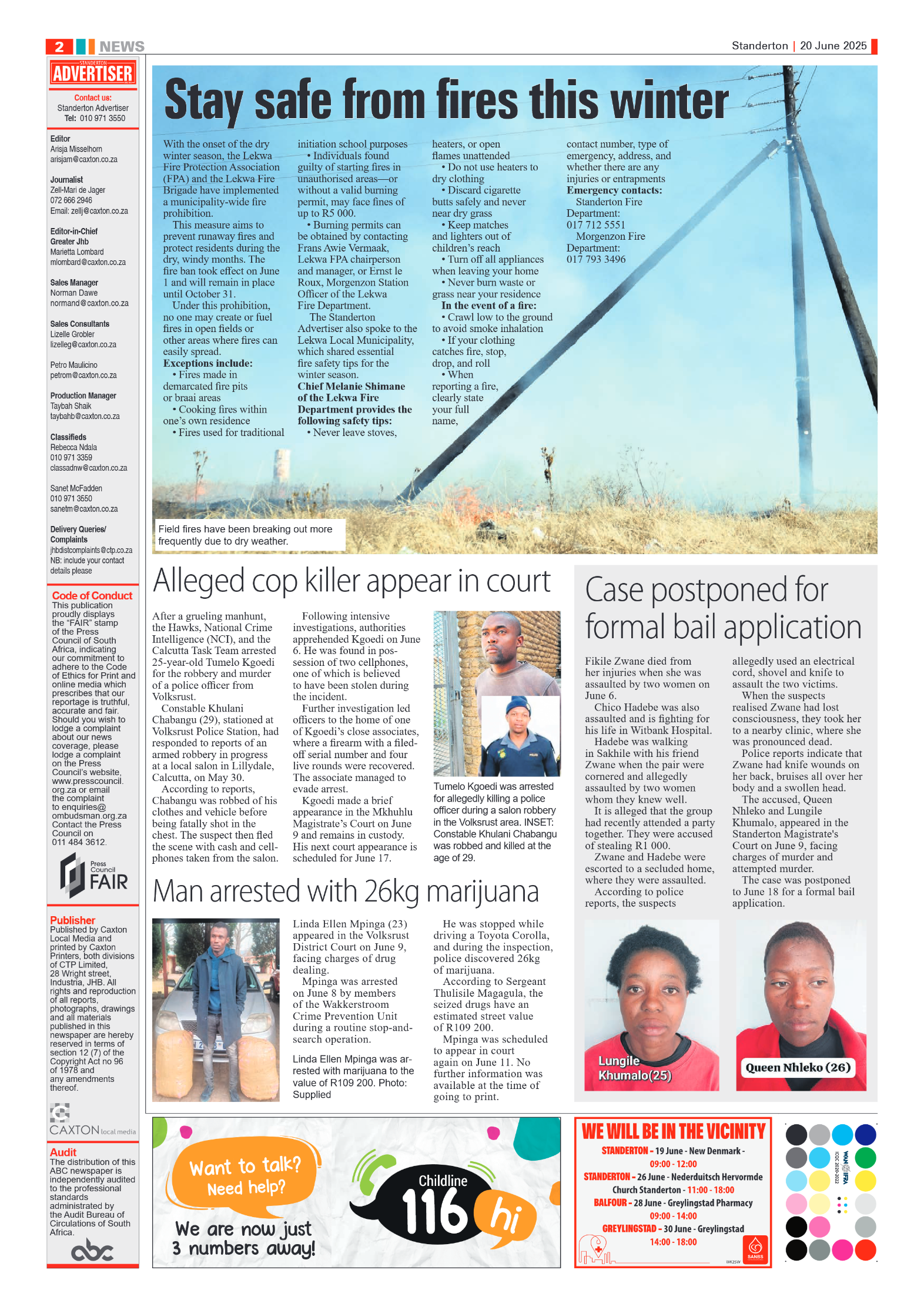 Standerton Advertiser 20 June 2025 page 2