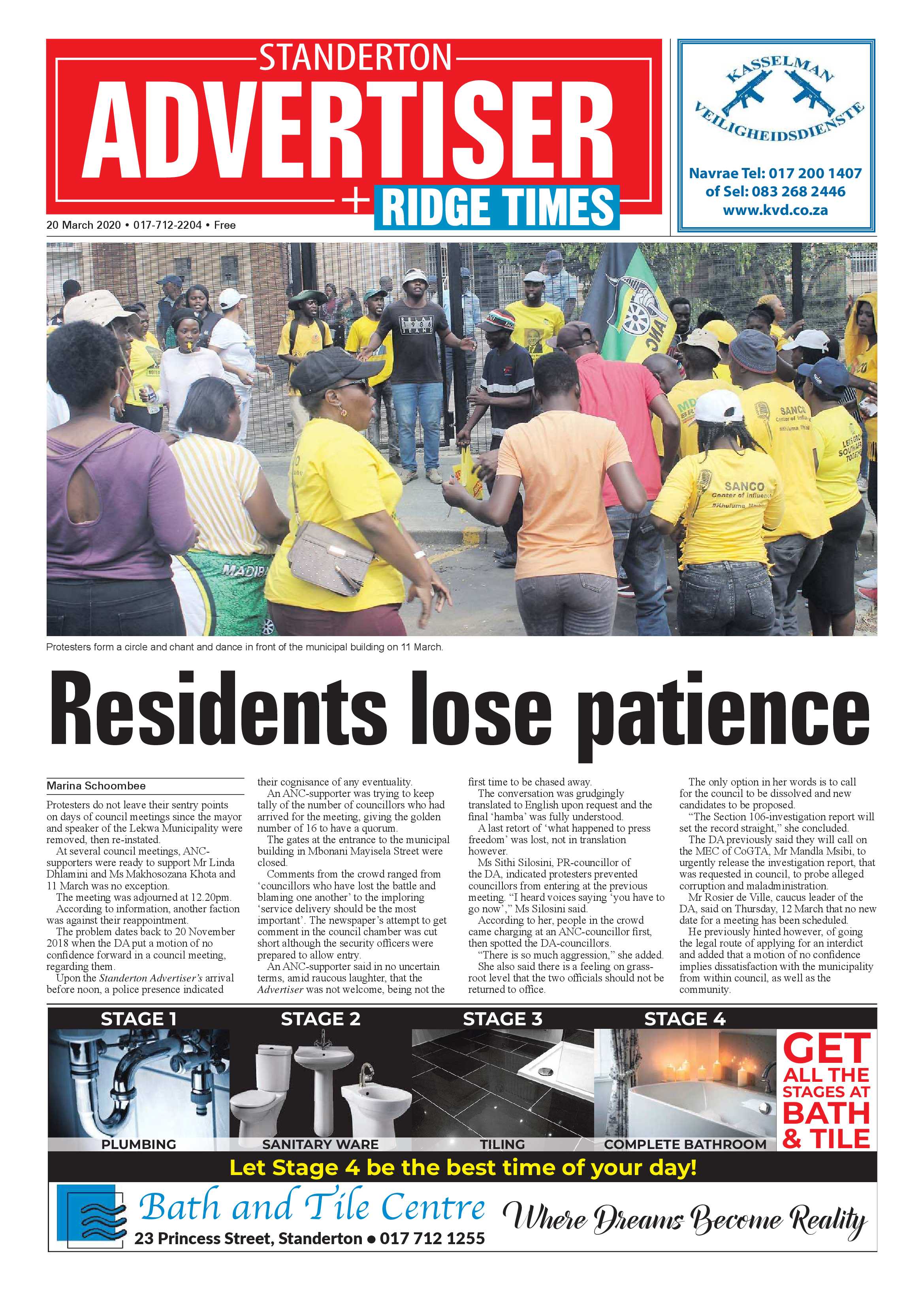 Standerton Advertiser 20 March 2020 page 1