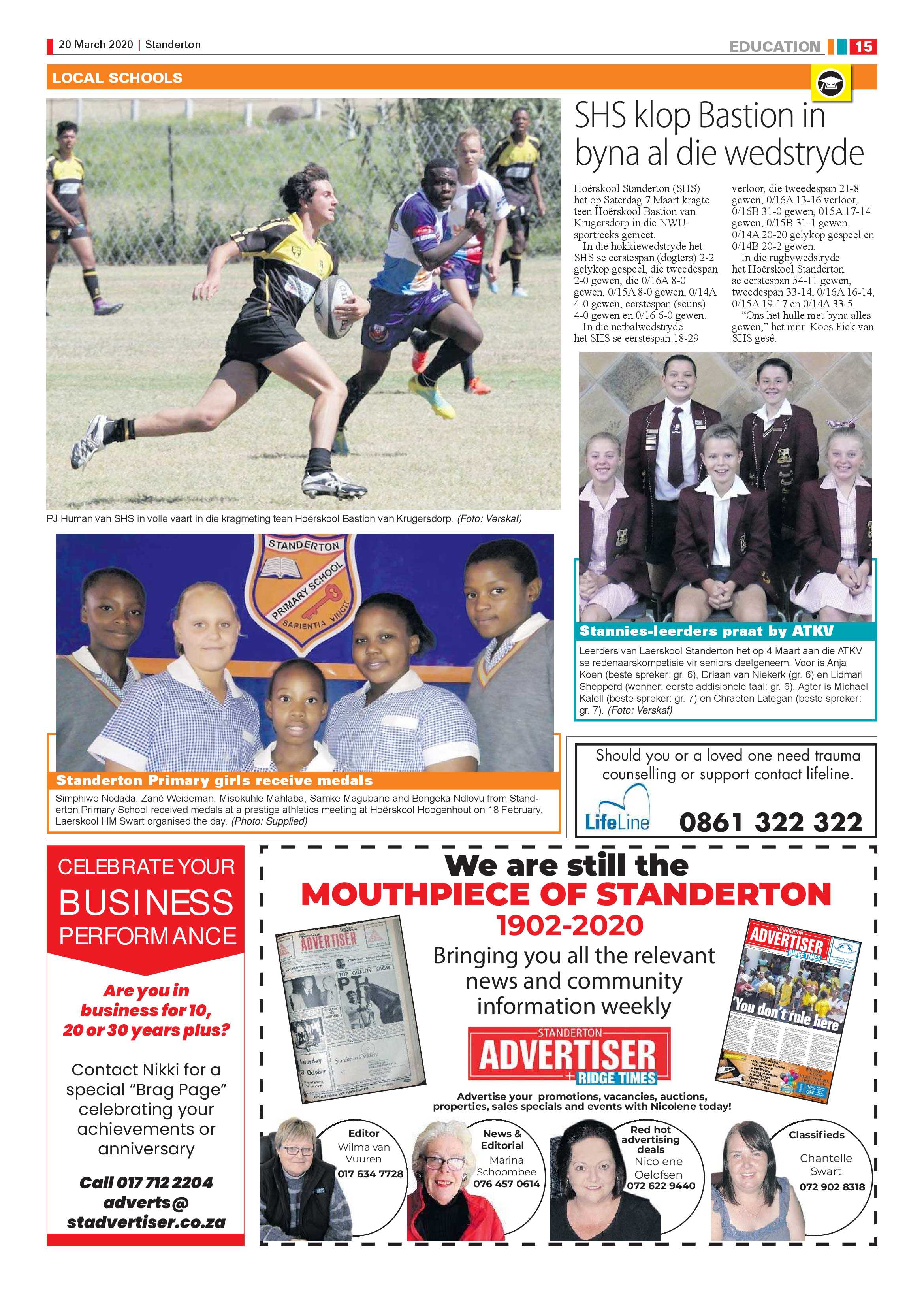 Standerton Advertiser 20 March 2020 page 15