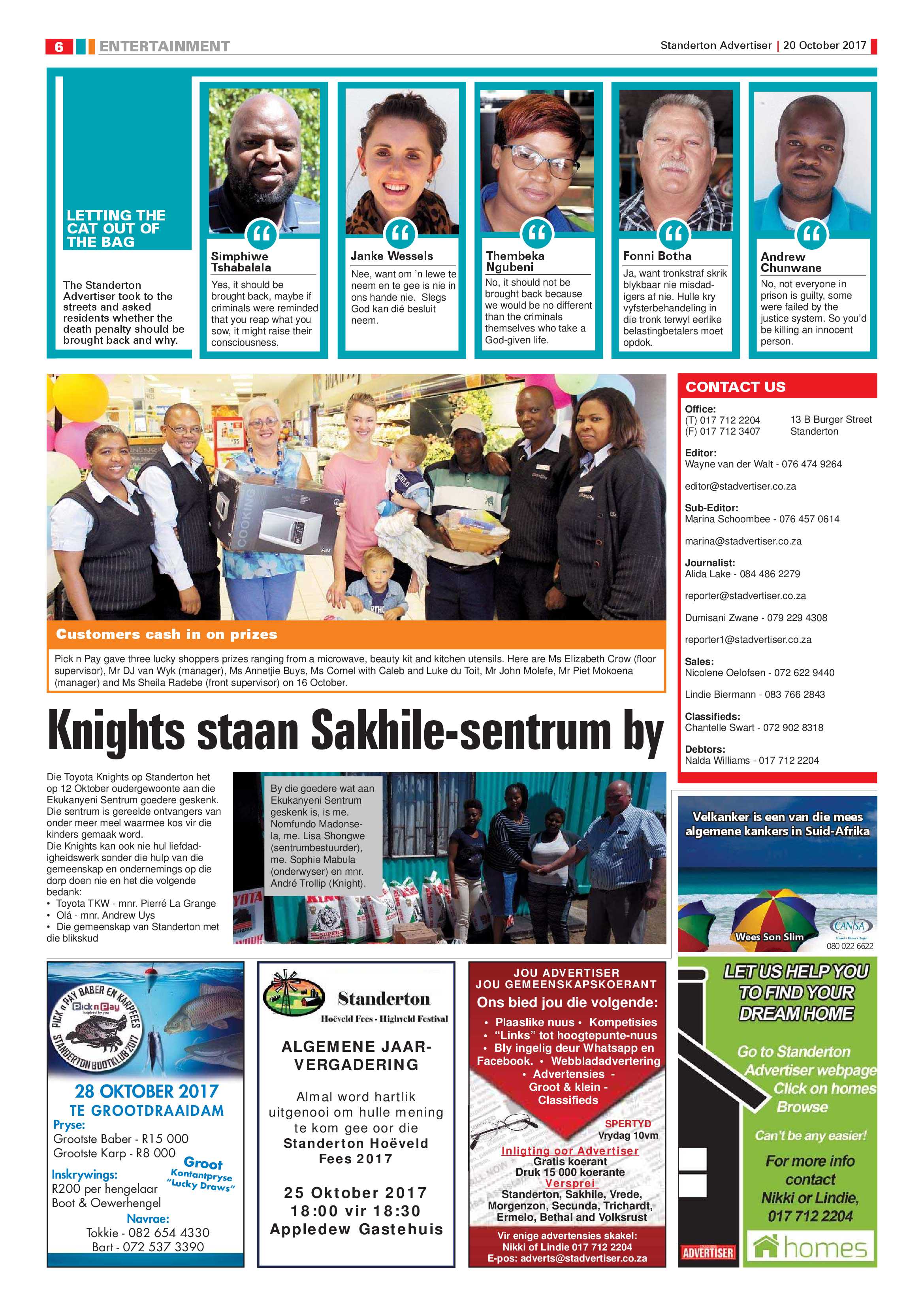 Standerton Advertiser 20 October 2017 page 6