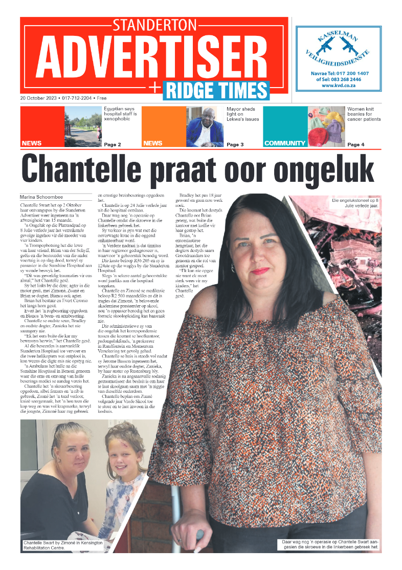 Standerton Advertiser 20 October 2023 page 1