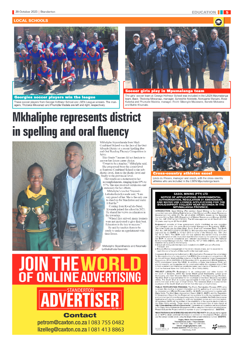 Standerton Advertiser 20 October 2023 page 5