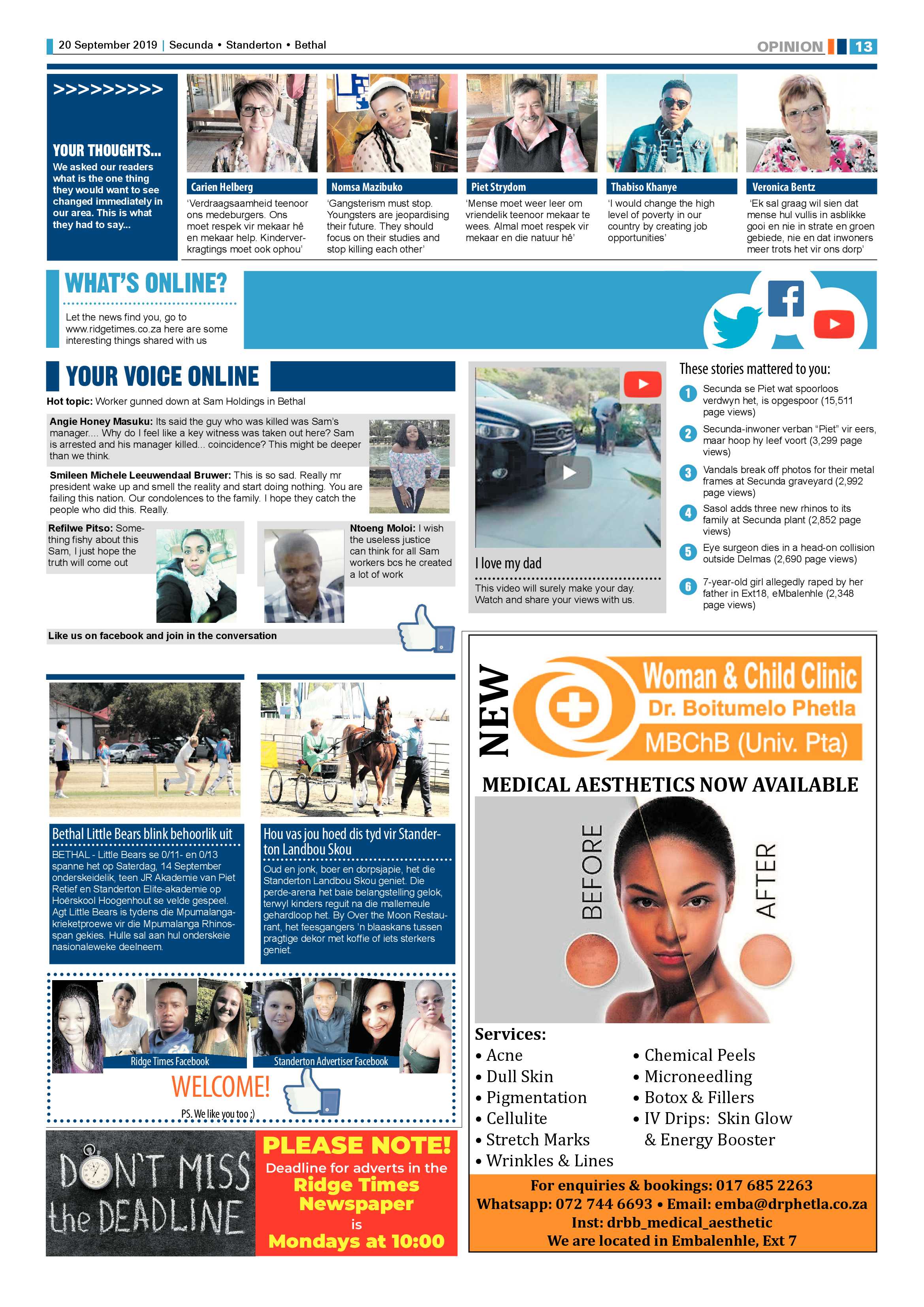 Standerton Advertiser 20 September 2019 page 13