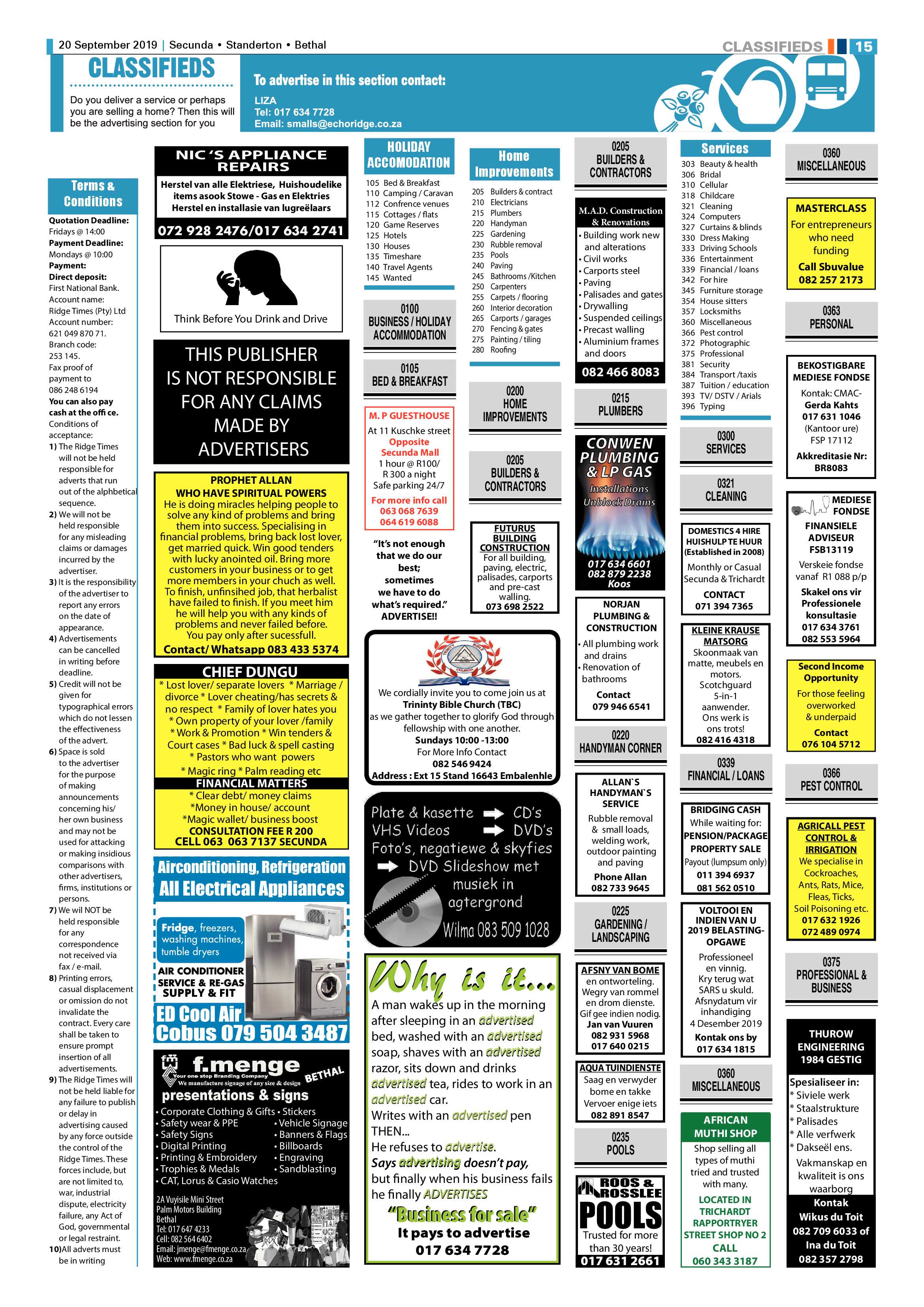 Standerton Advertiser 20 September 2019 page 15