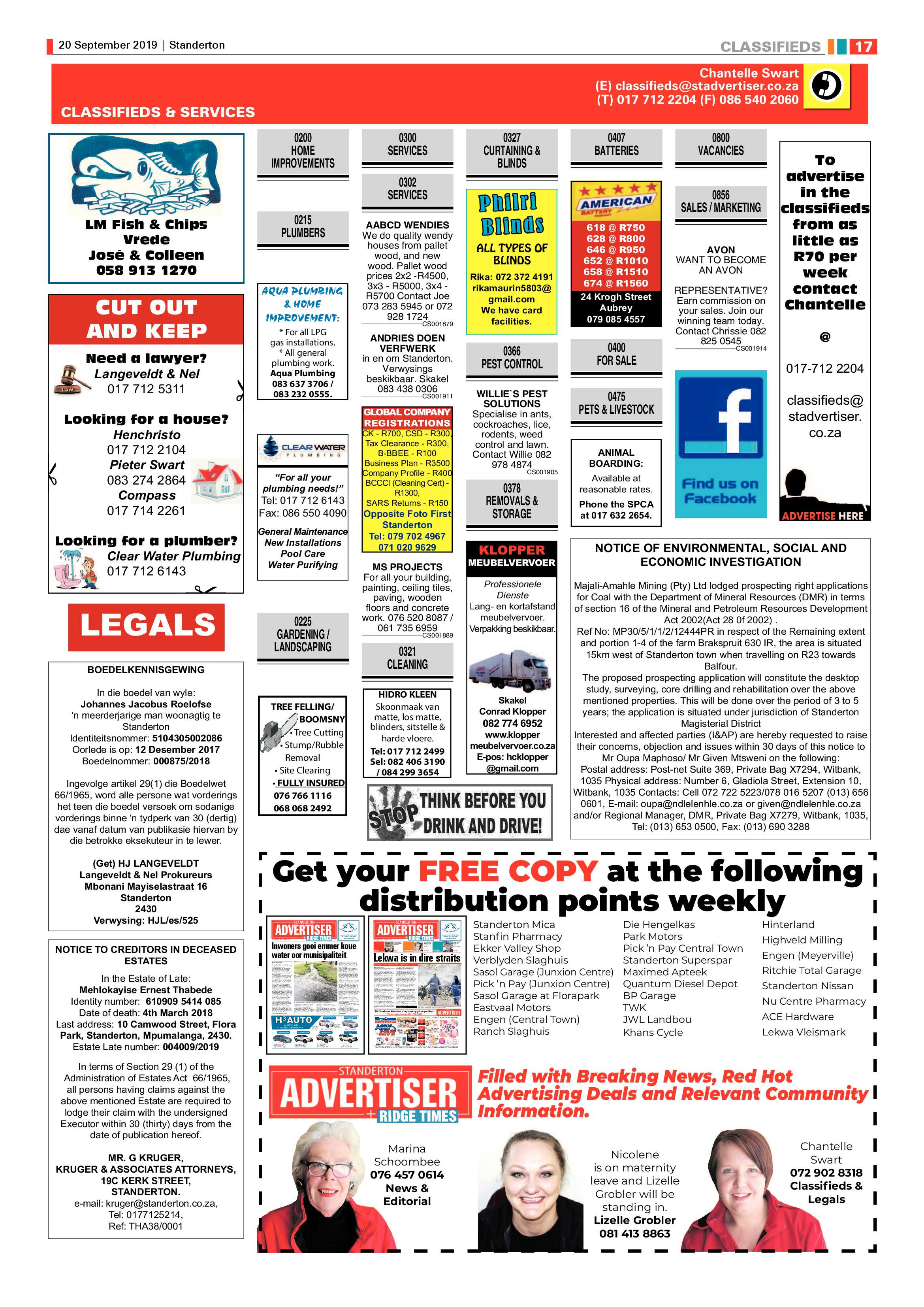 Standerton Advertiser 20 September 2019 page 17