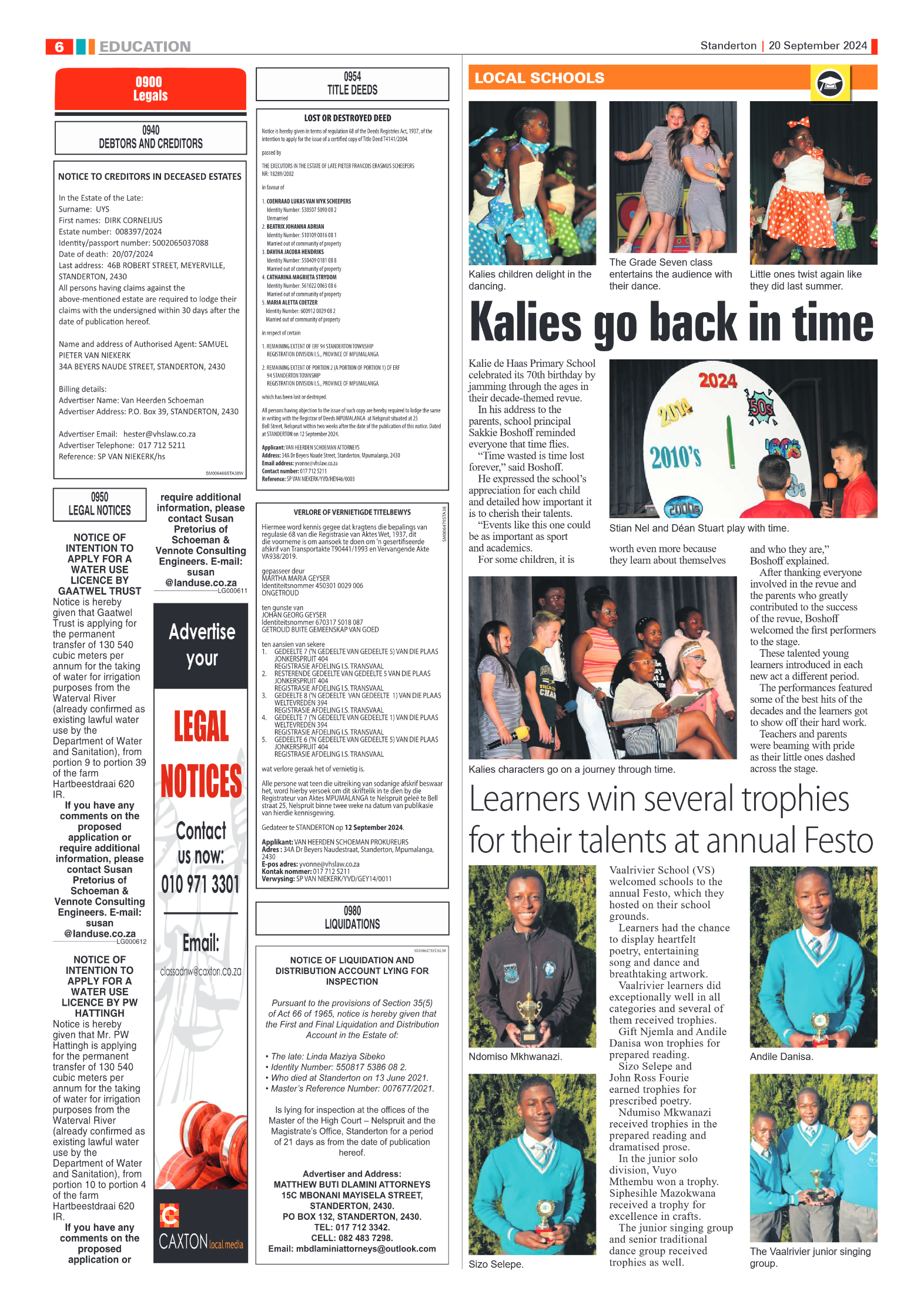 Standerton Advertiser 20 September 2024 page 6