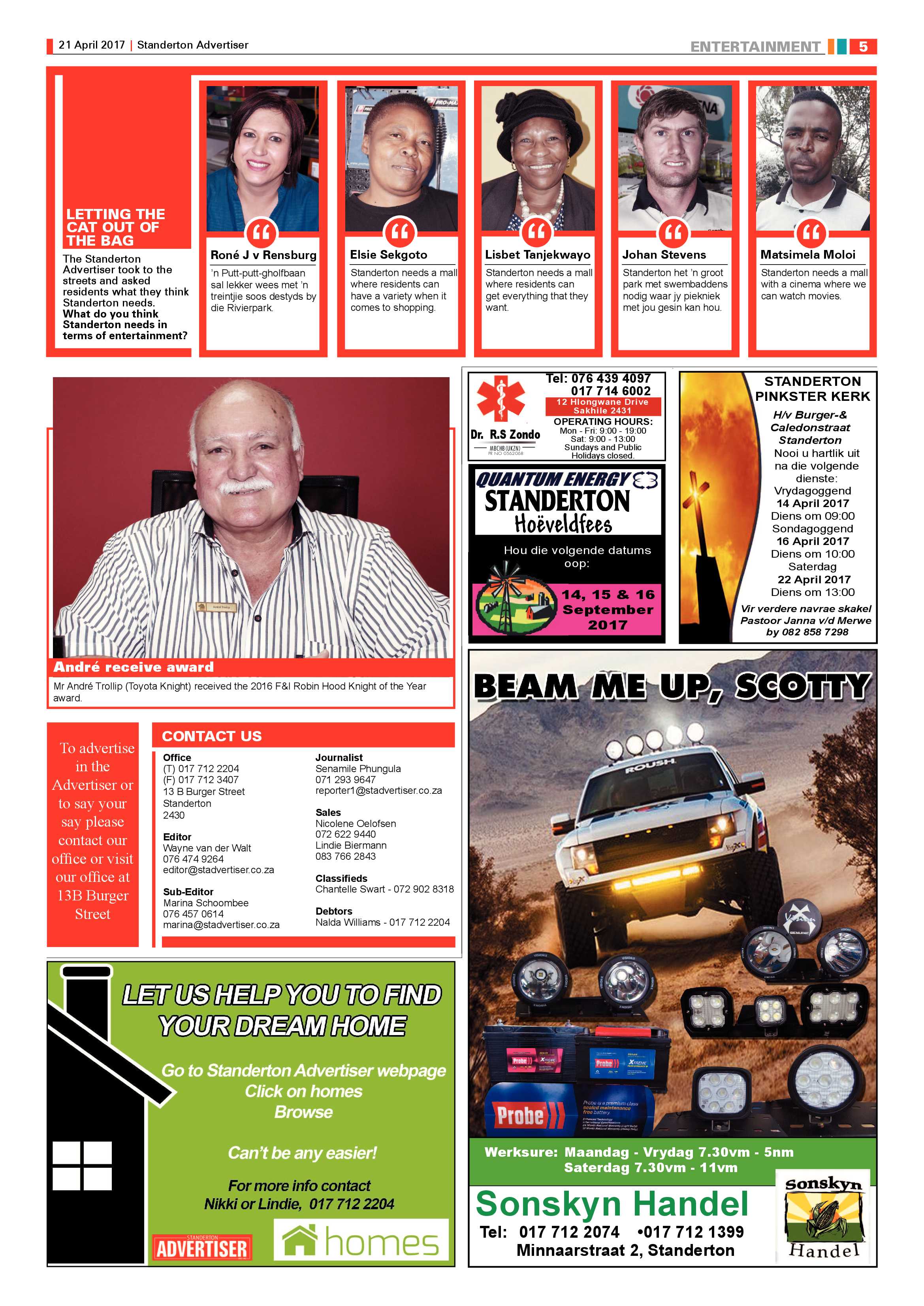 Standerton Advertiser 21 April 2017 page 5