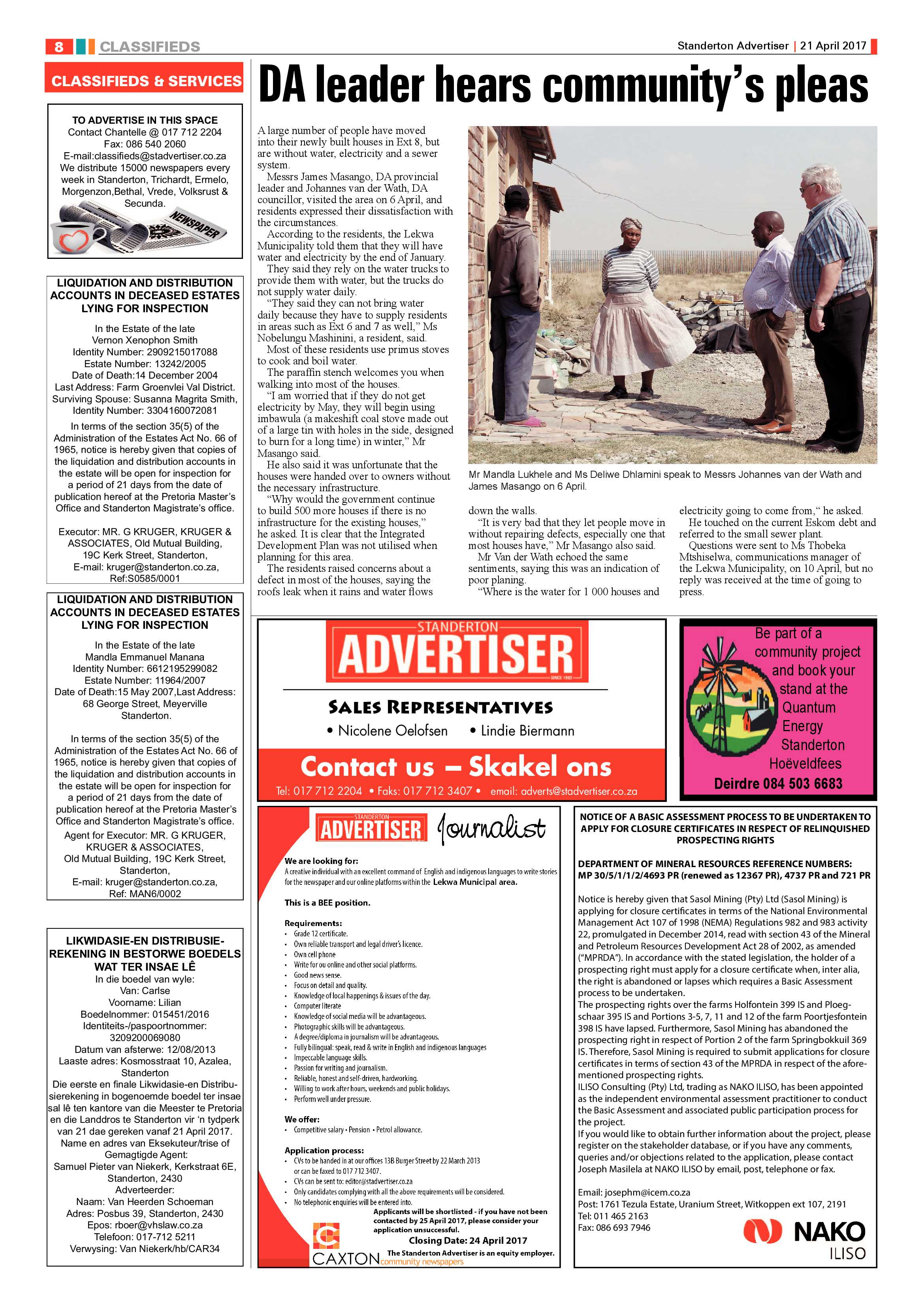 Standerton Advertiser 21 April 2017 page 8